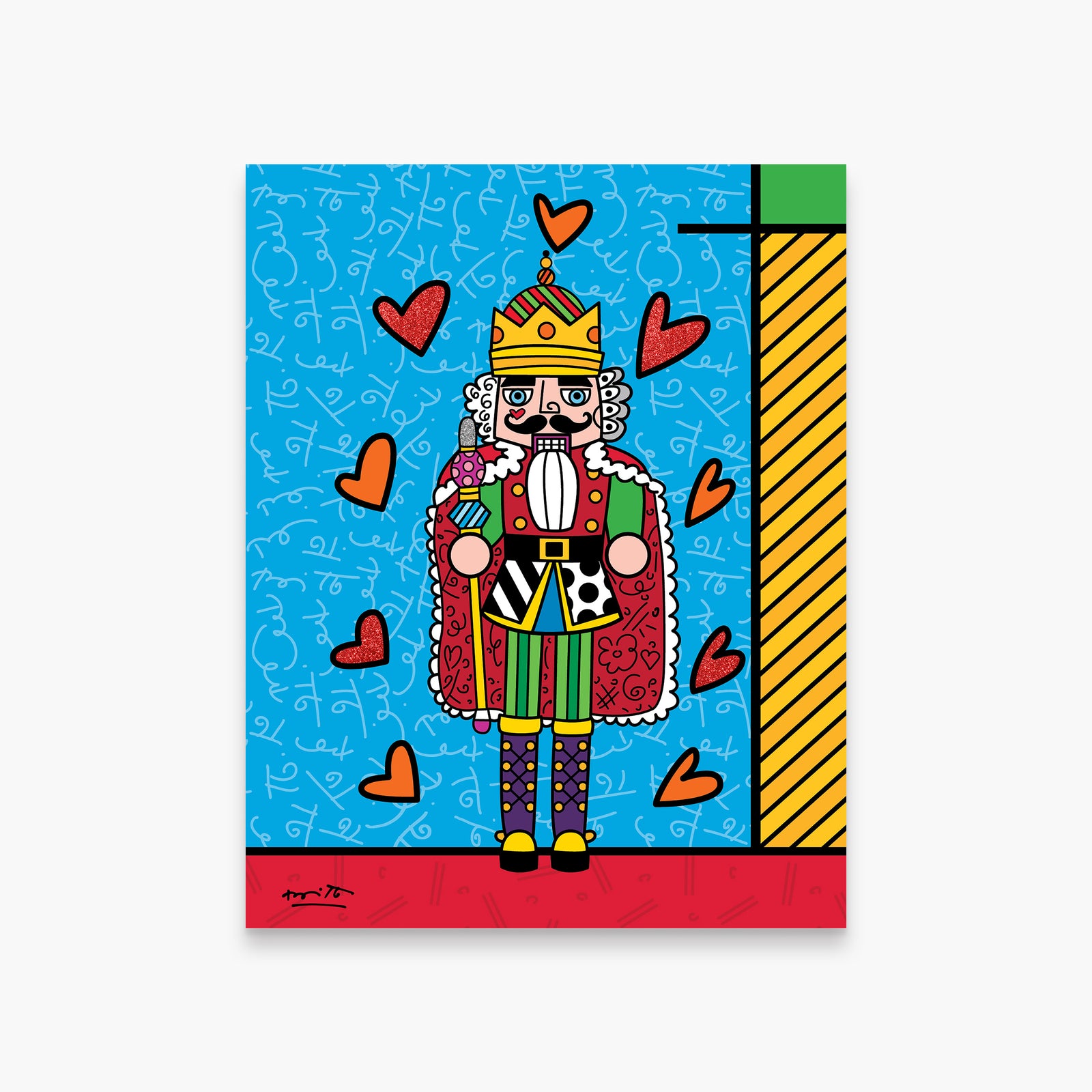Romero Britto nutcracker limited edition print  colorful pop art design