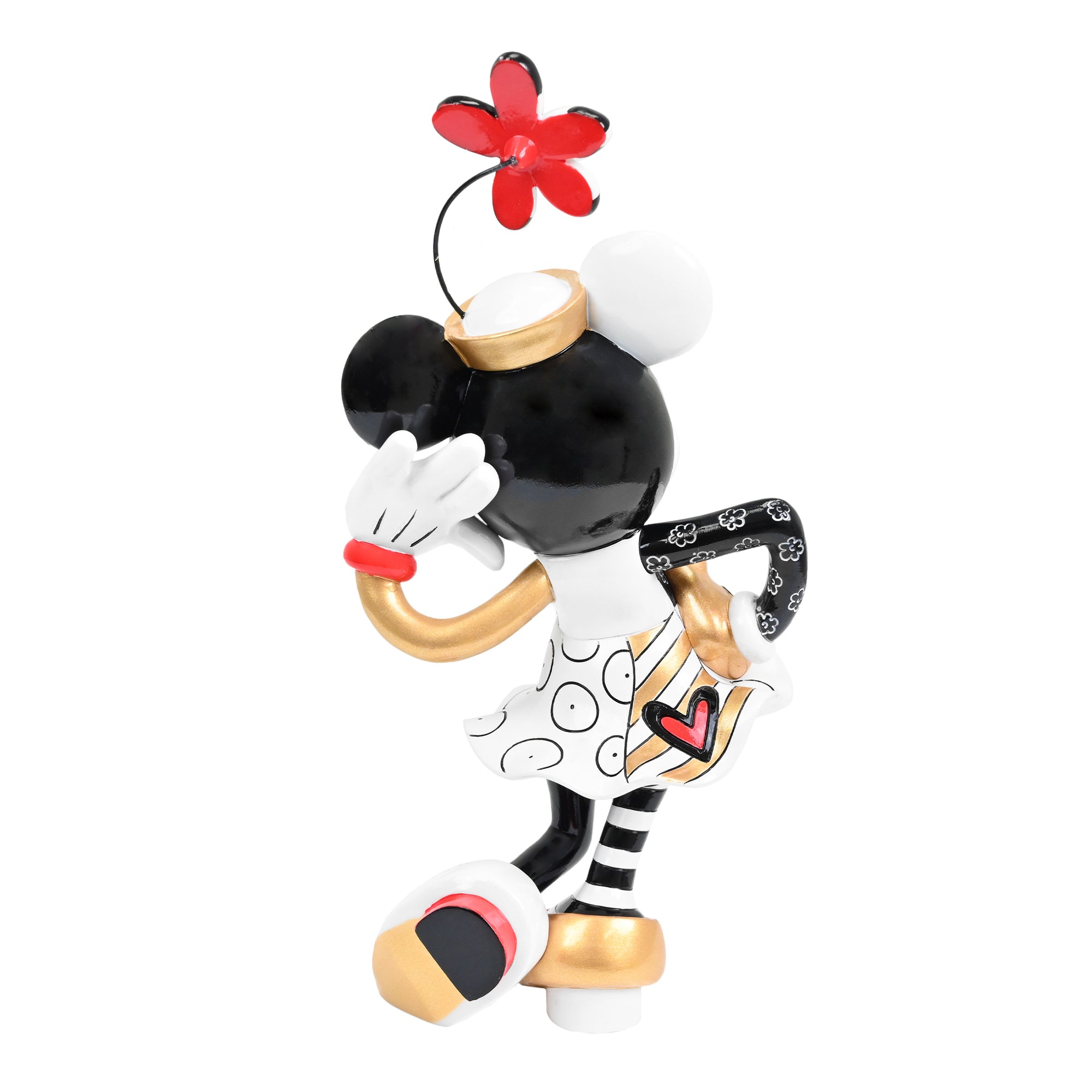 Minnie With Flower Hat - Black & Gold - Disney by Britto Figurine
