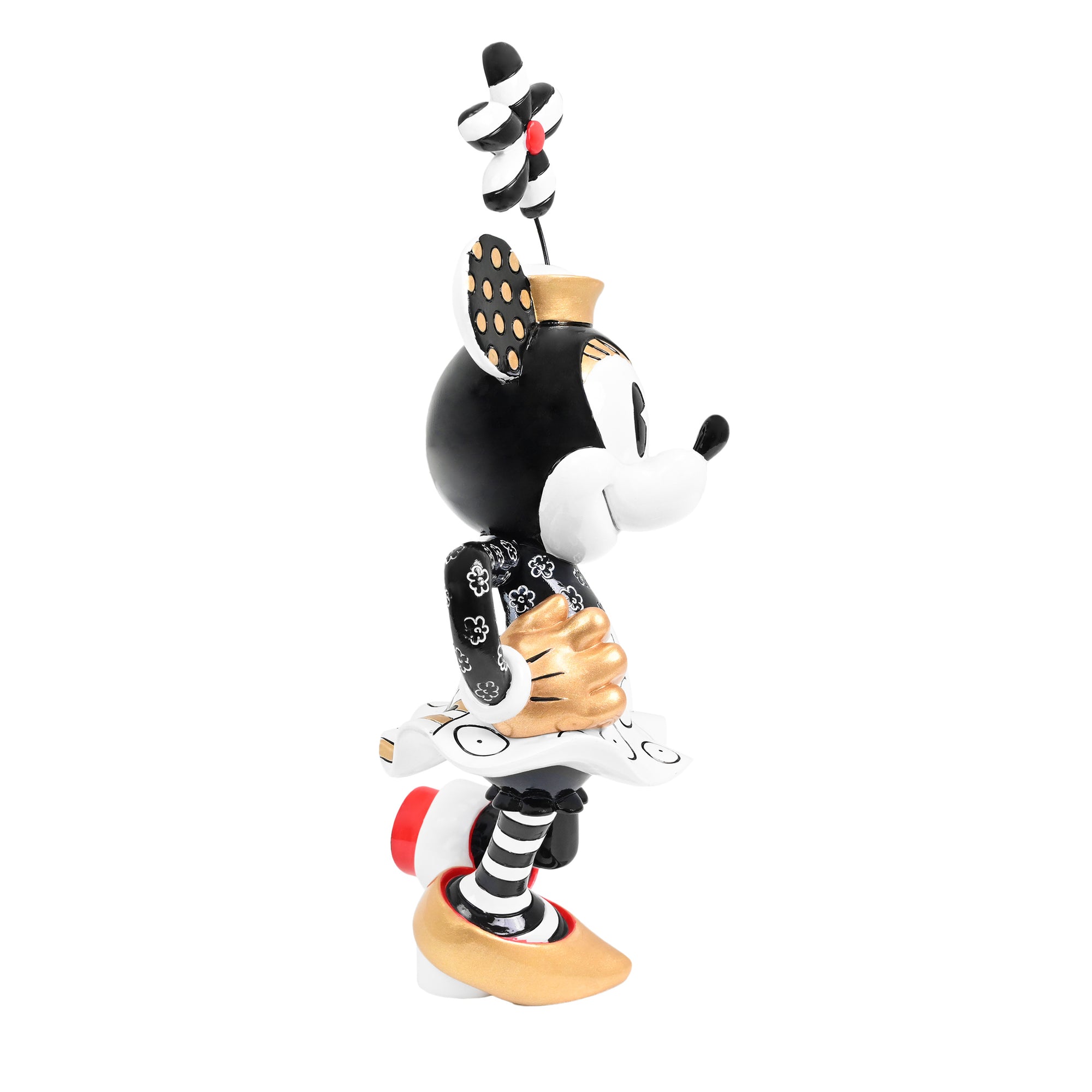 Minnie With Flower Hat - Black & Gold - Disney by Britto Figurine