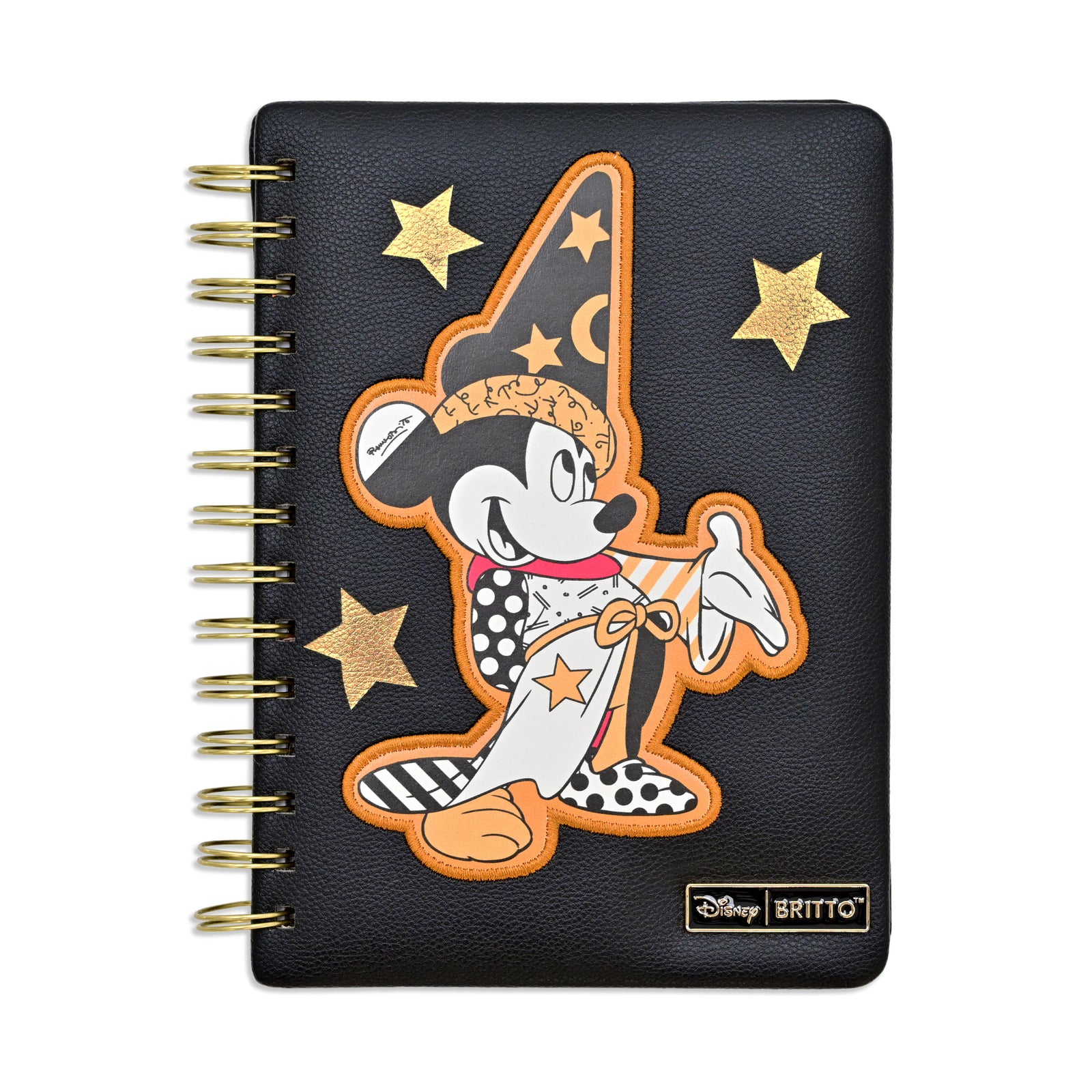 Romero Britto sorcerer mickey notebook black gold  colorful pop art design