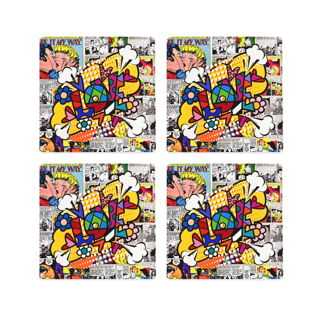 BRITTO Love Bear ハート マルチカラー 2ND EDITION Britto Limited Edition Bear Figurine: LOVE - Artreco