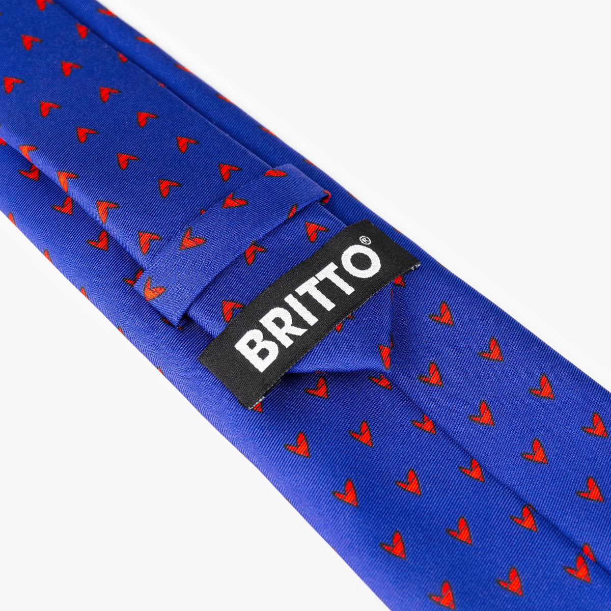 Red Hearts On Blue Britto Tie