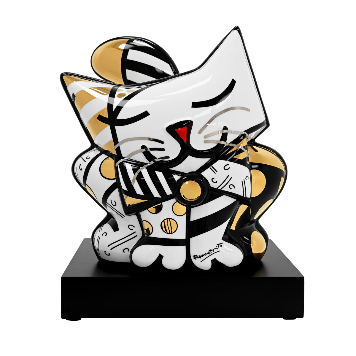 Golden Cat - Britto Fine Porcelain Collectible