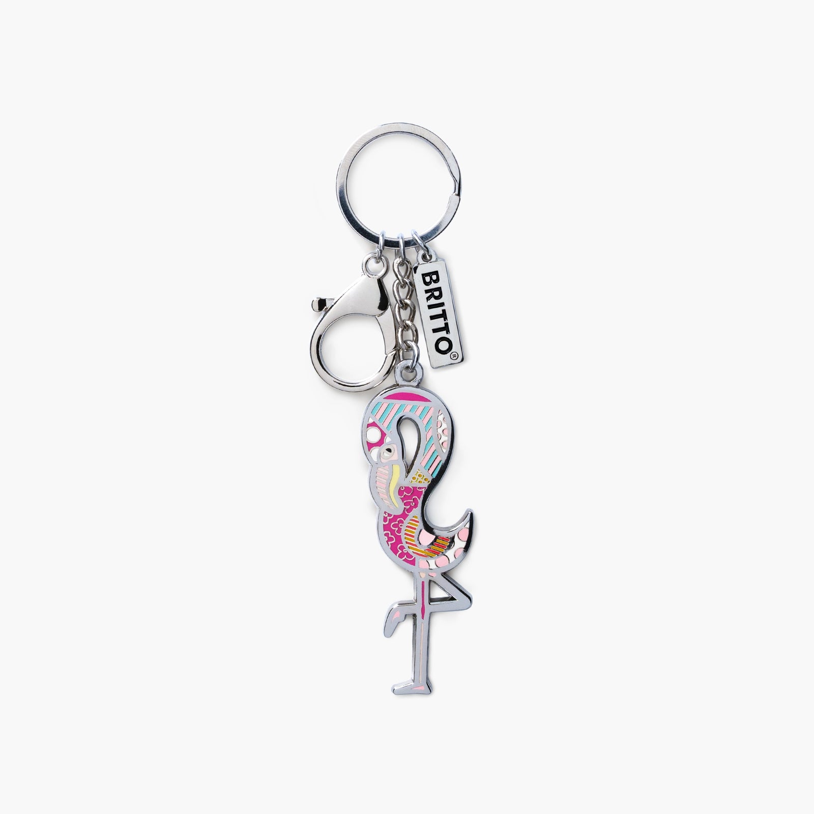 Romero Britto flamingo britto keychain  colorful pop art design