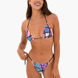 BRITTO® Triangle Bikini Top - Pink/Teal Landscape Design (Emily)