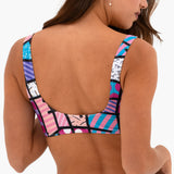 BRITTO® SQ Bikini Top - Pink/Teal Landscape Design