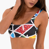 BRITTO® SQ Bikini Top - Black Landscape Design