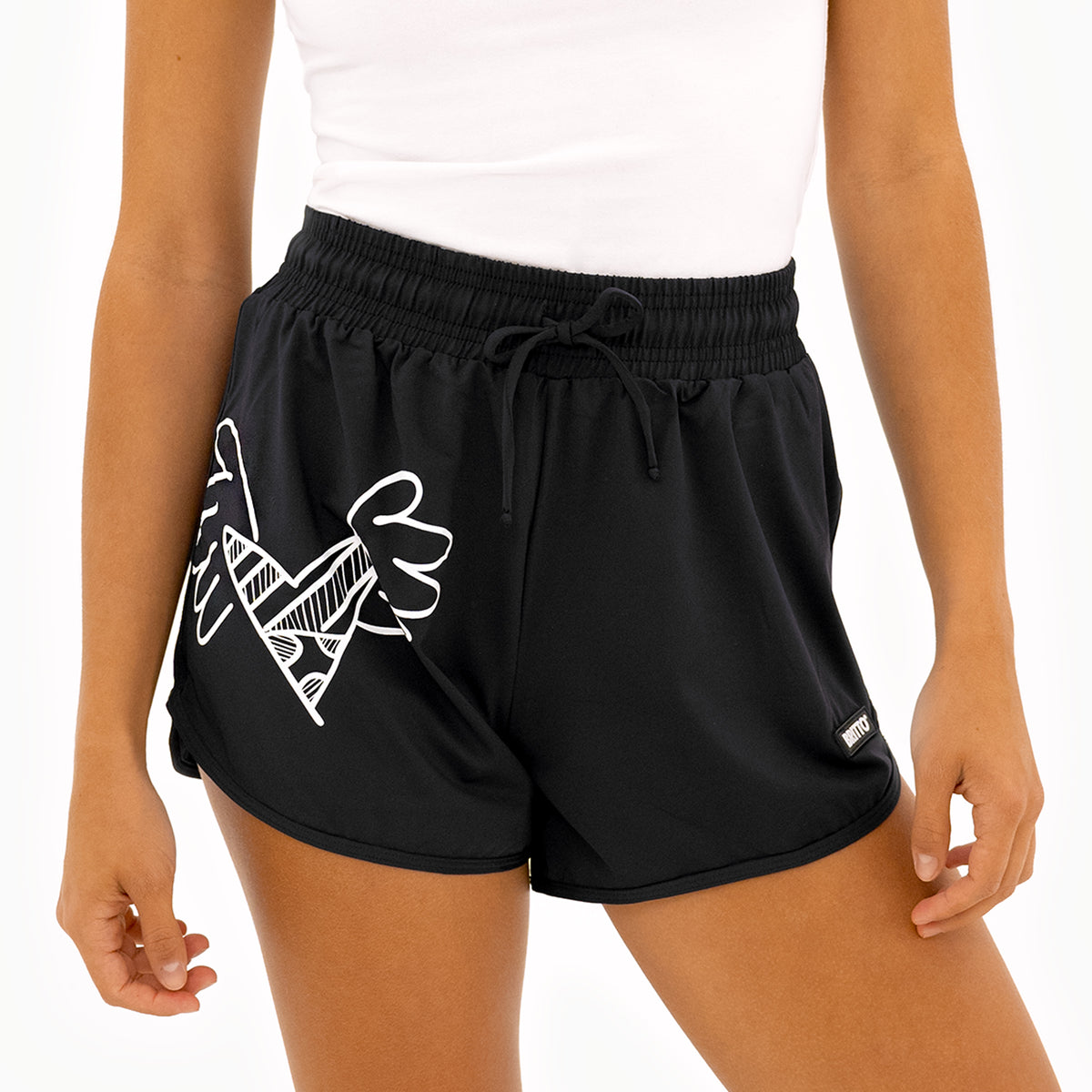 Romero Britto black britto shorts for women  colorful pop art design