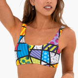 BRITTO® SQ Bikini Top - Colorful Landscape Design