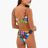 BRITTO® SQ Bikini Top - Colorful Landscape Design