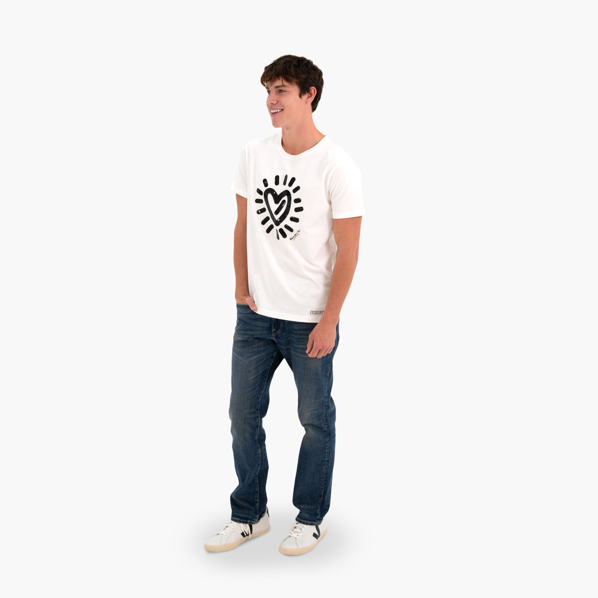 graffiti heart white britto tshirt  colorful decorative collectible gift idea