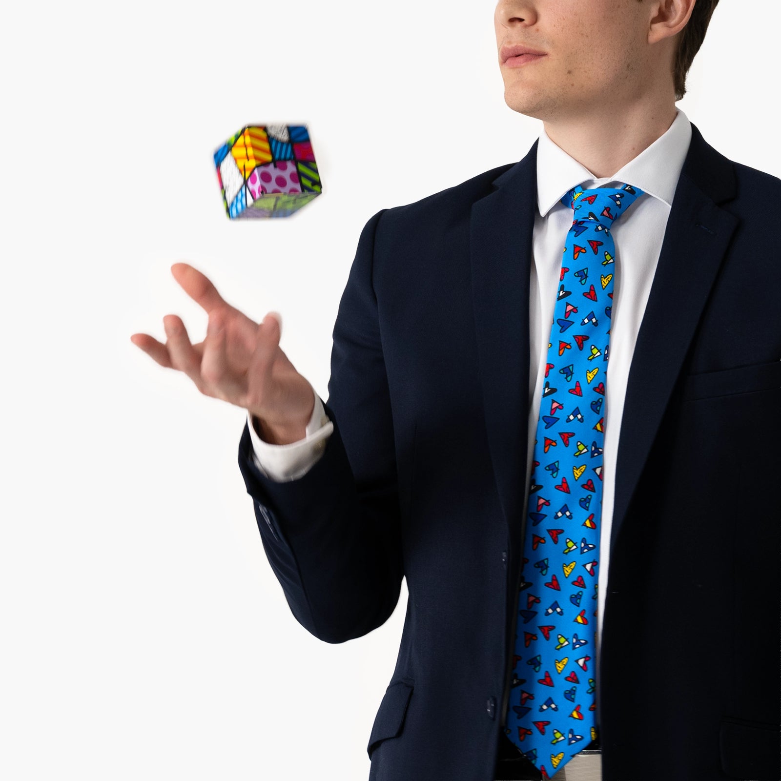 Hearts (Cyan) Britto Neck Tie