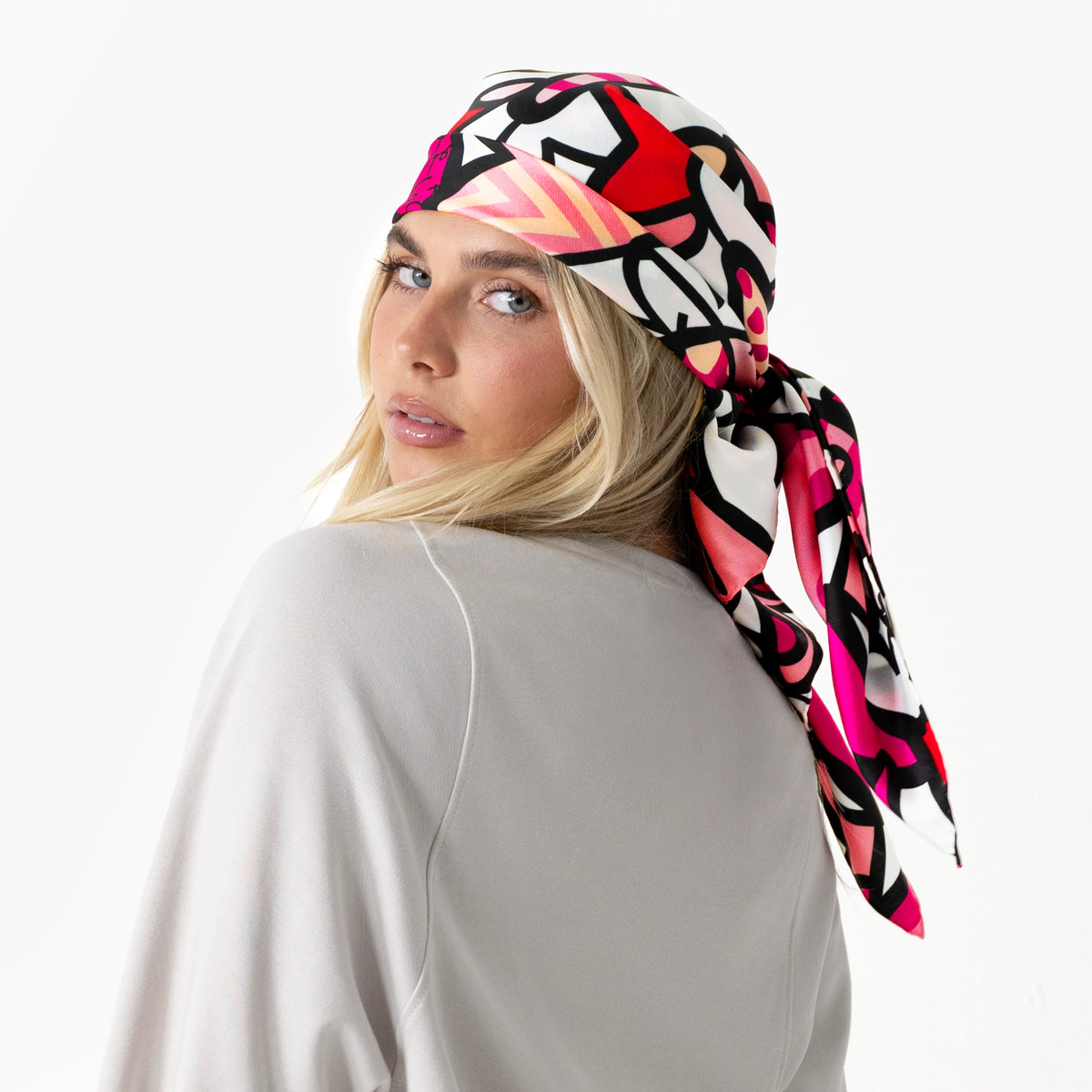 Alive Pink Britto Silk Scarf