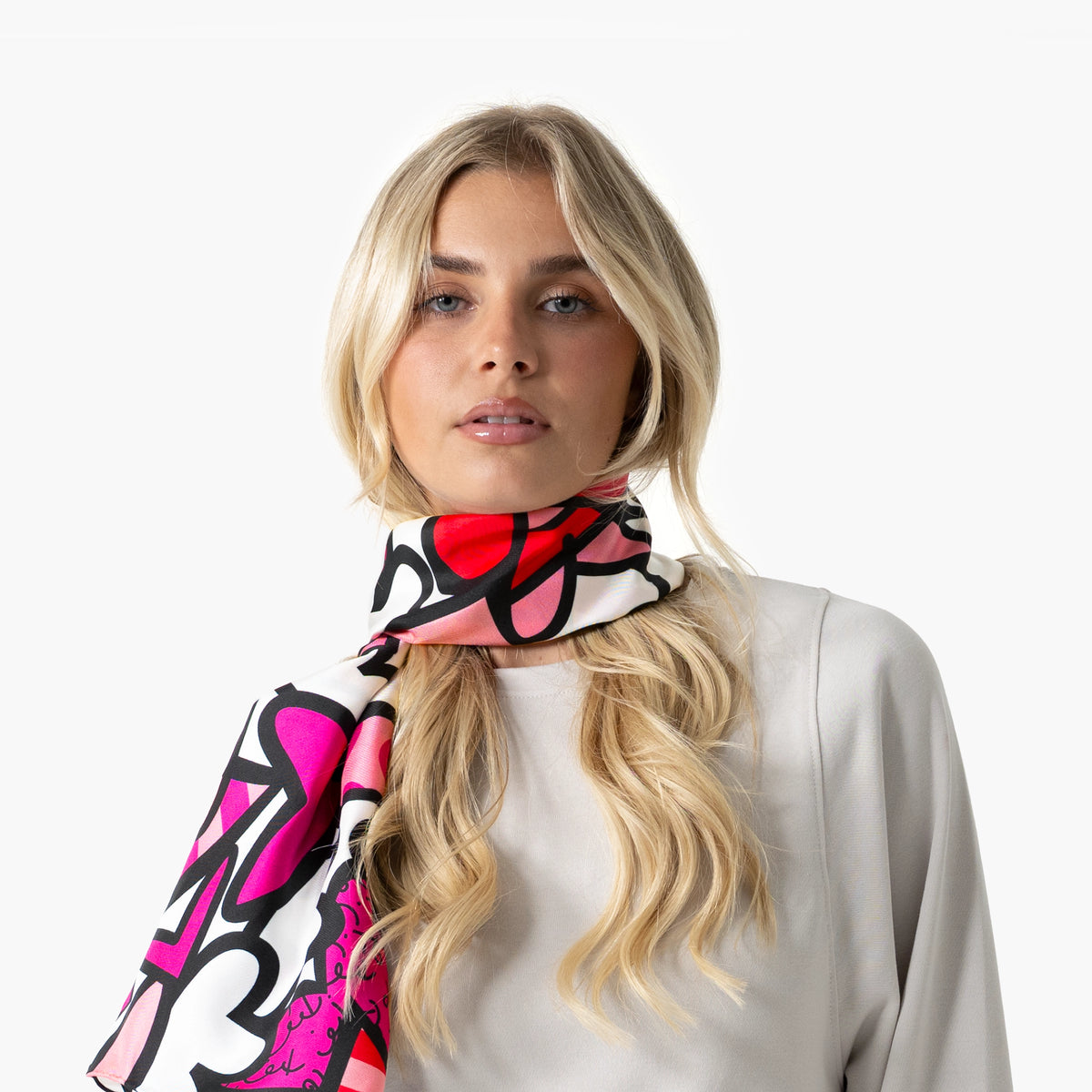 Alive Pink Britto Silk Scarf