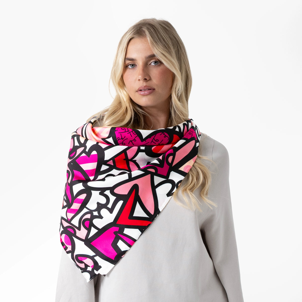 Alive Pink Britto Silk Scarf