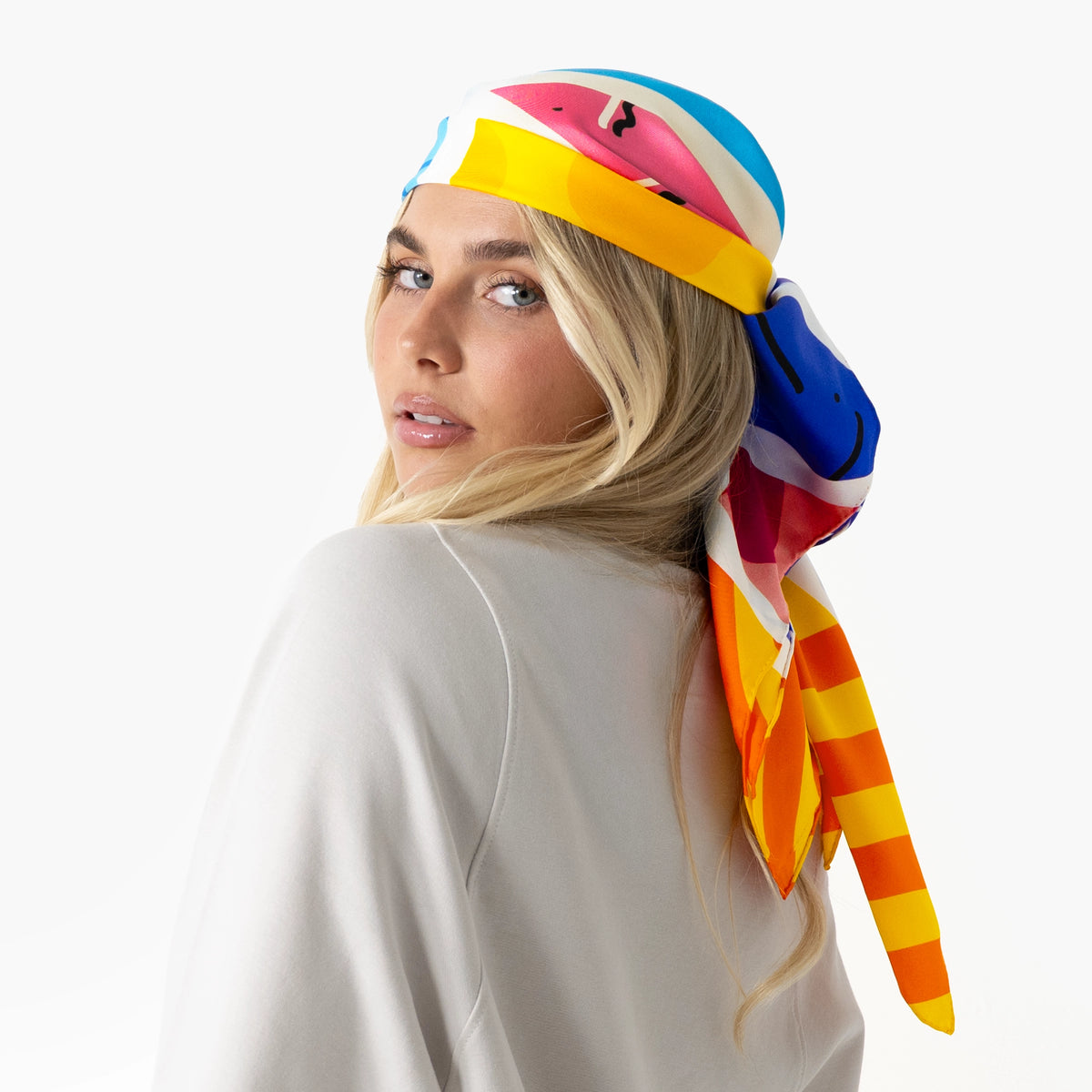 Baby Blue Landscape Britto Silk Scarf