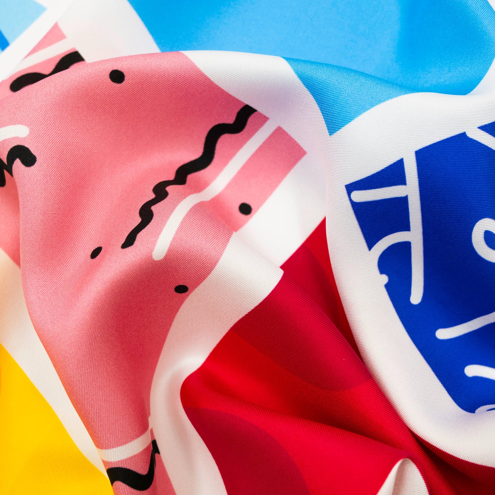 Baby Blue Landscape Britto Silk Scarf