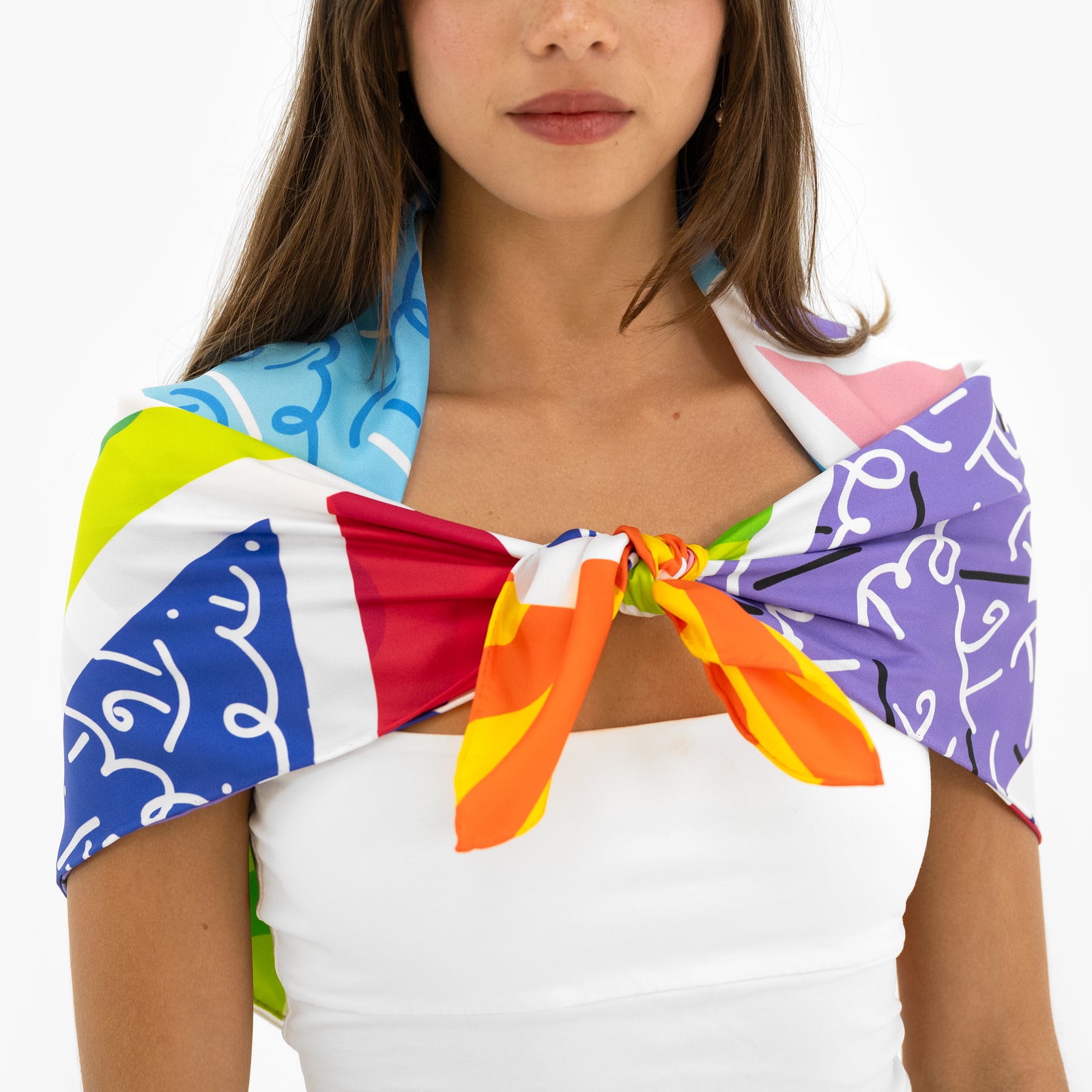 modern pop art baby blue landscape britto silk  vibrant home decor