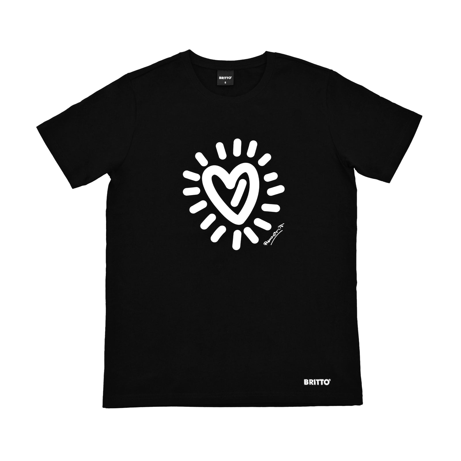 BRITTO® T Shirt - Graffiti Heart - Black (Women)