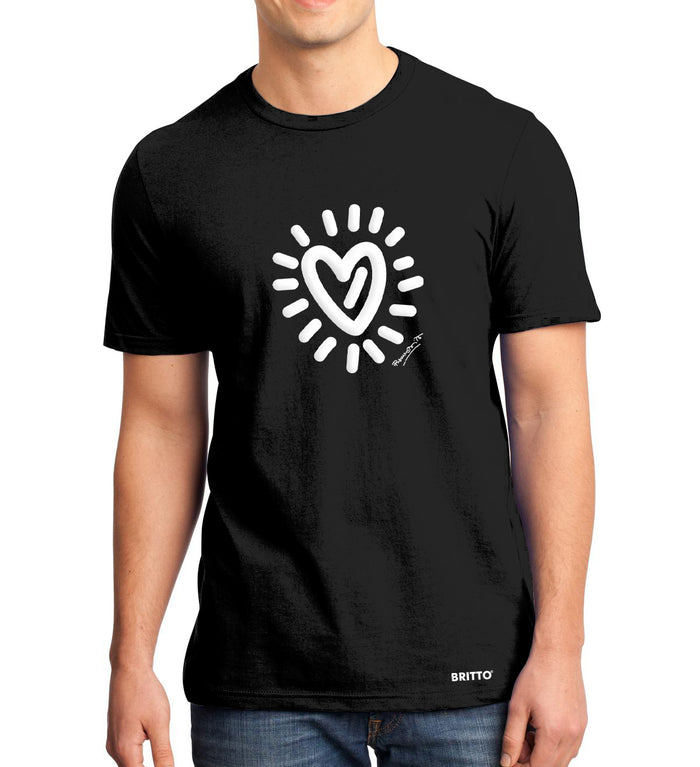 BRITTO® T Shirt - Graffiti Heart - Black (Men)