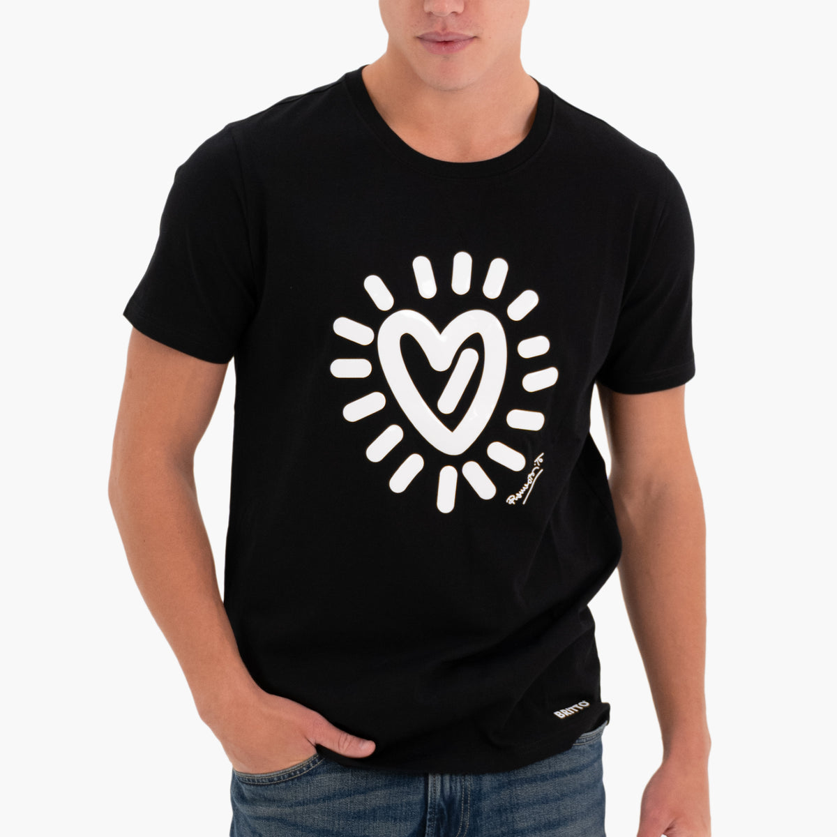 BRITTO® T Shirt - Graffiti Heart - Black (Men)