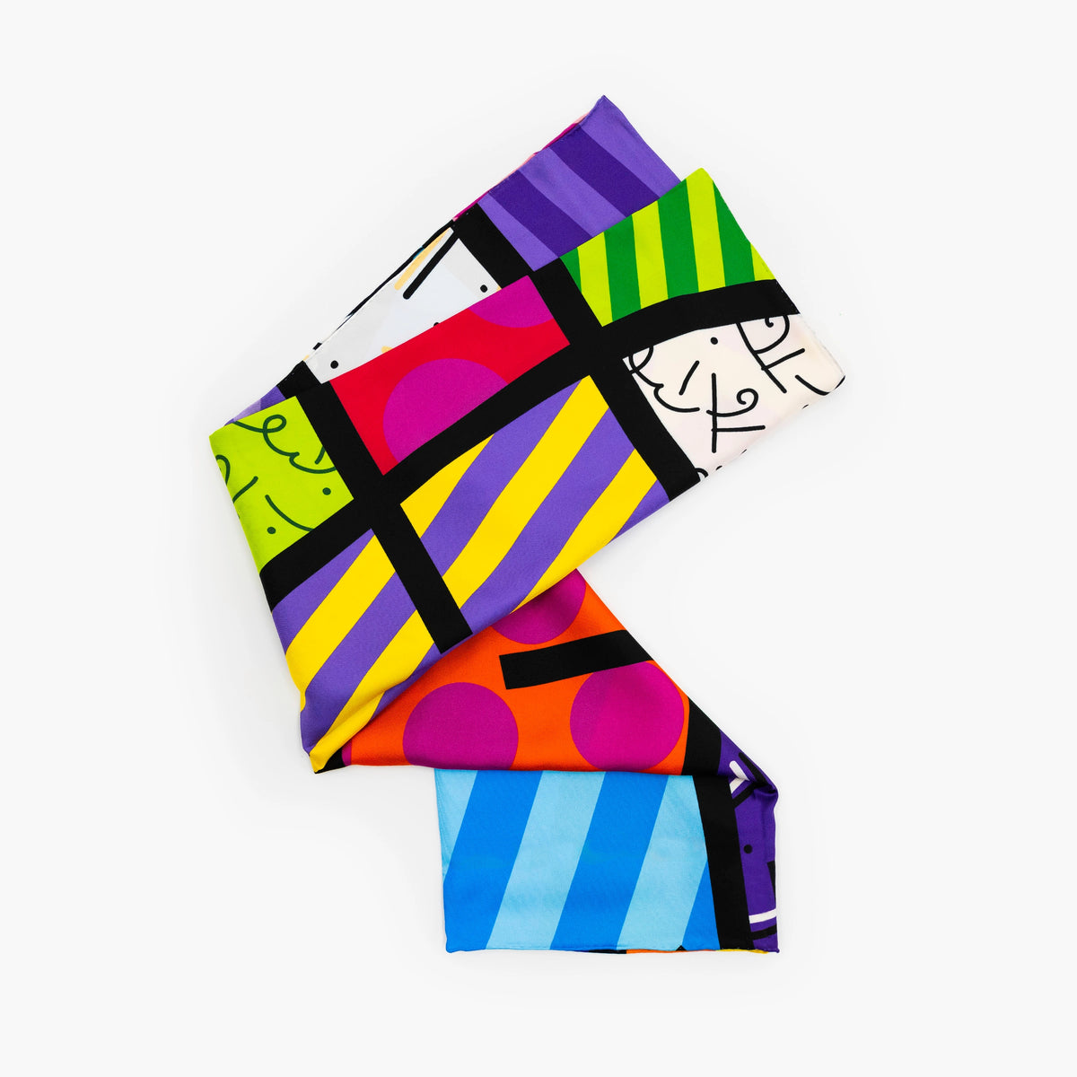 Lime Green Landscape Britto Silk Scarf