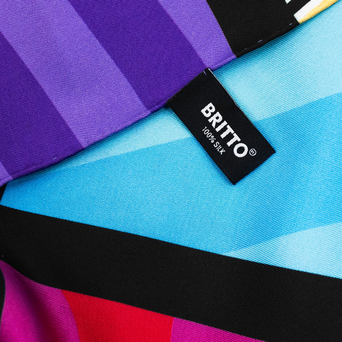 Lime Green Landscape Britto Silk Scarf