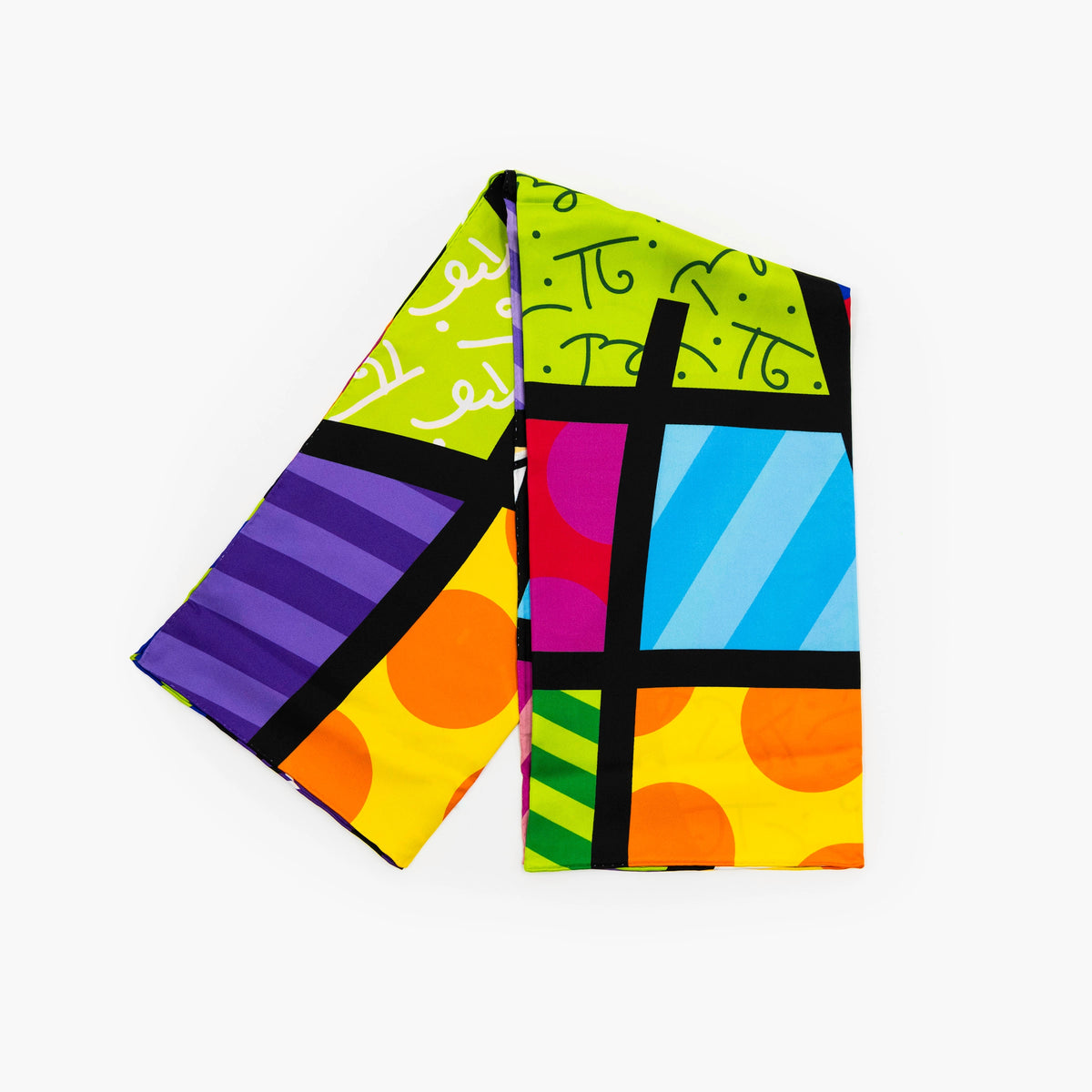 Lime Green Landscape Britto Silk Scarf
