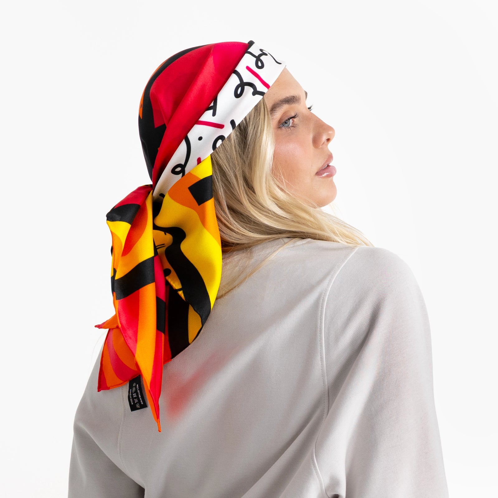 Red Landscape Britto Silk Scarf