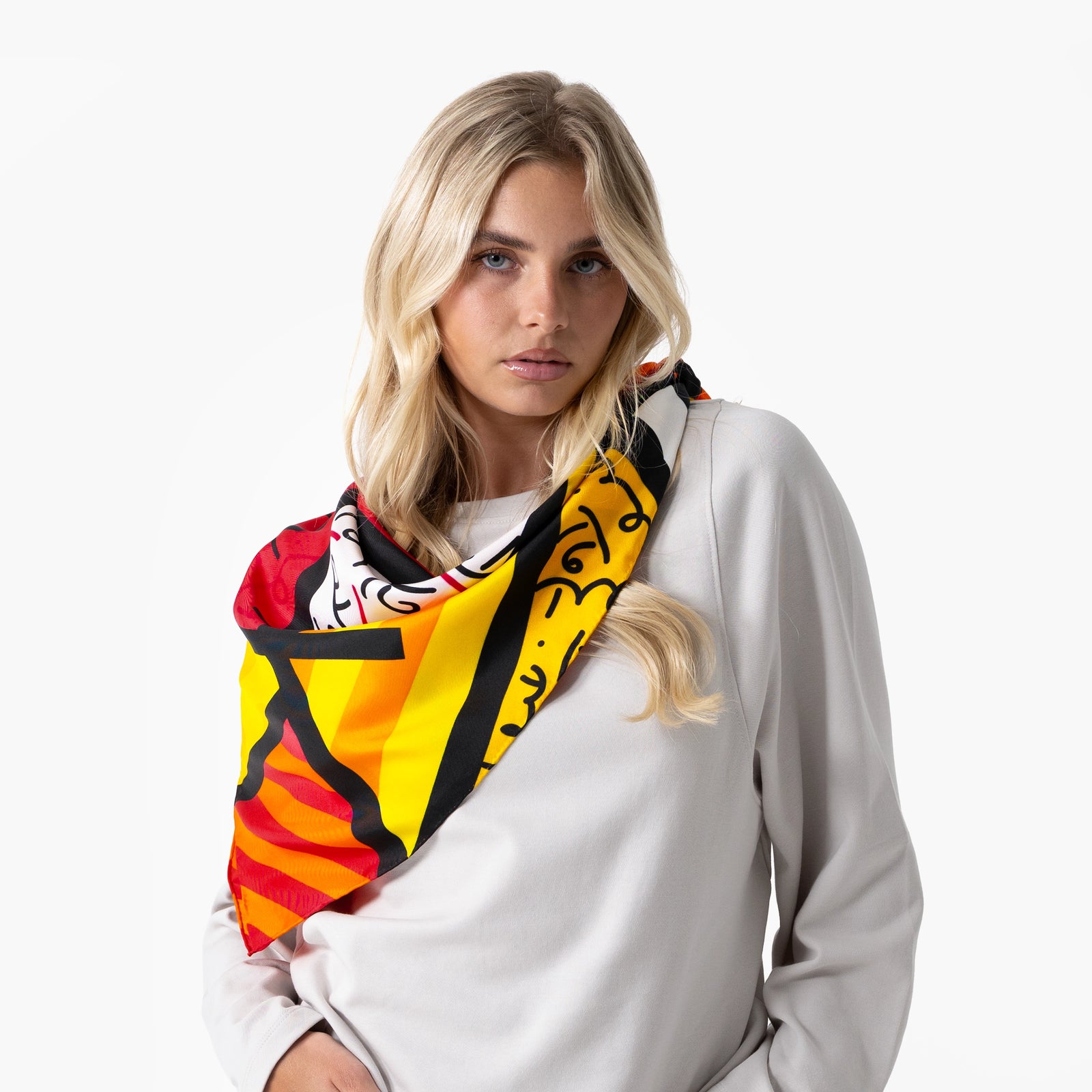 Red Landscape Britto Silk Scarf