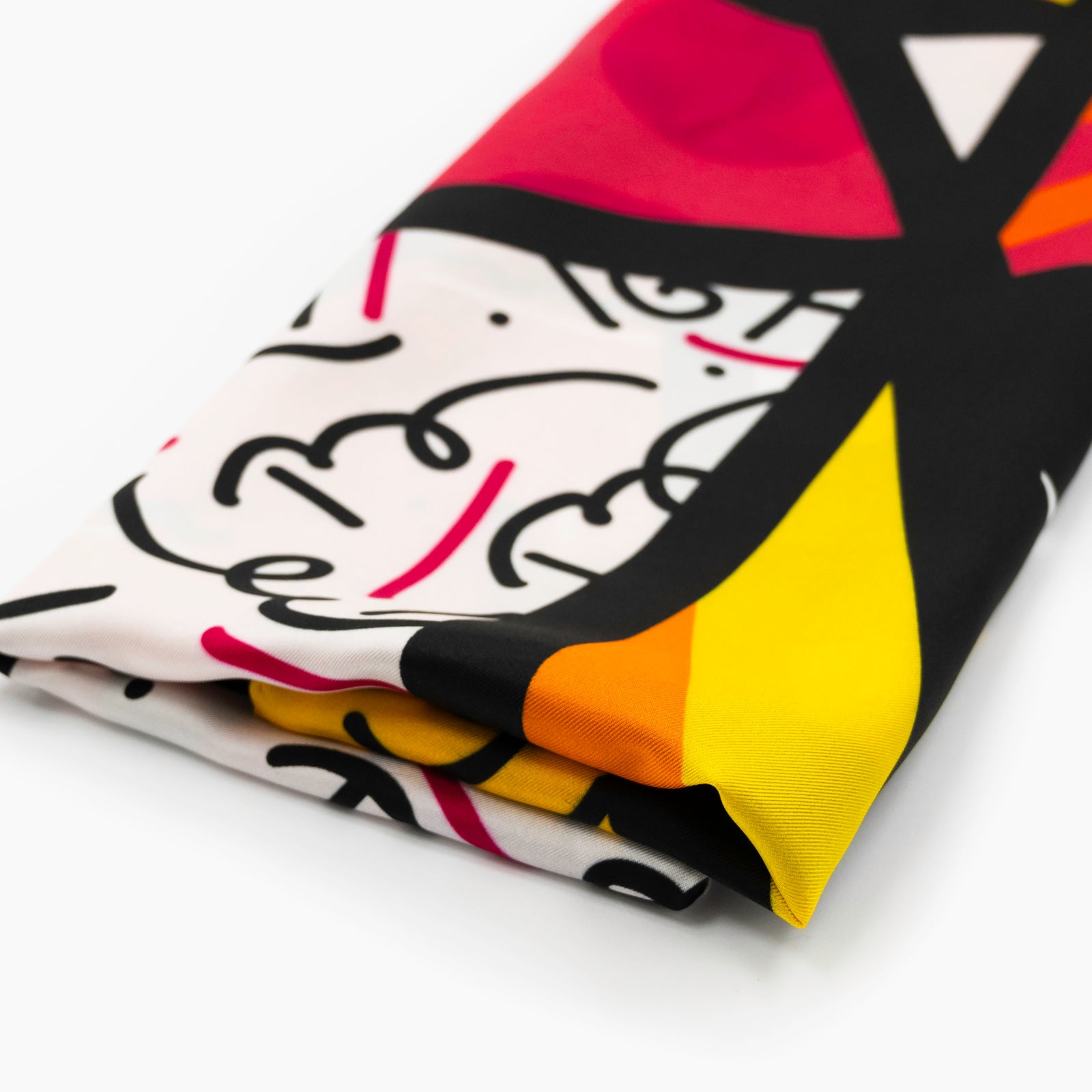 Romero Britto red landscape britto silk scarf  colorful pop art design