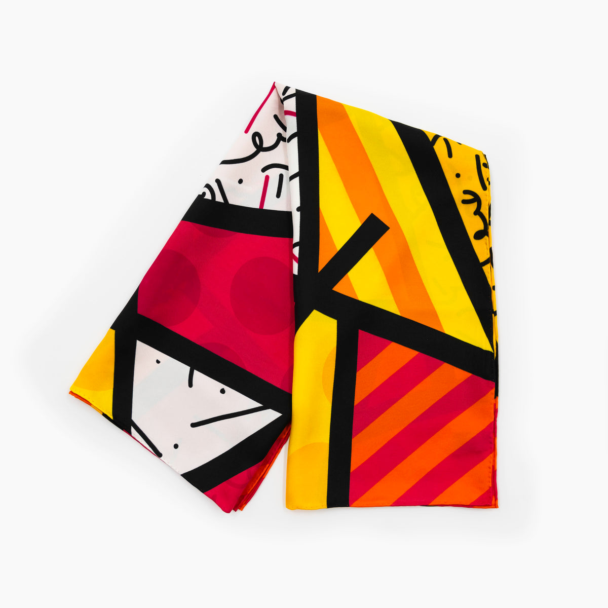 red landscape britto silk scarf  colorful decorative collectible gift idea