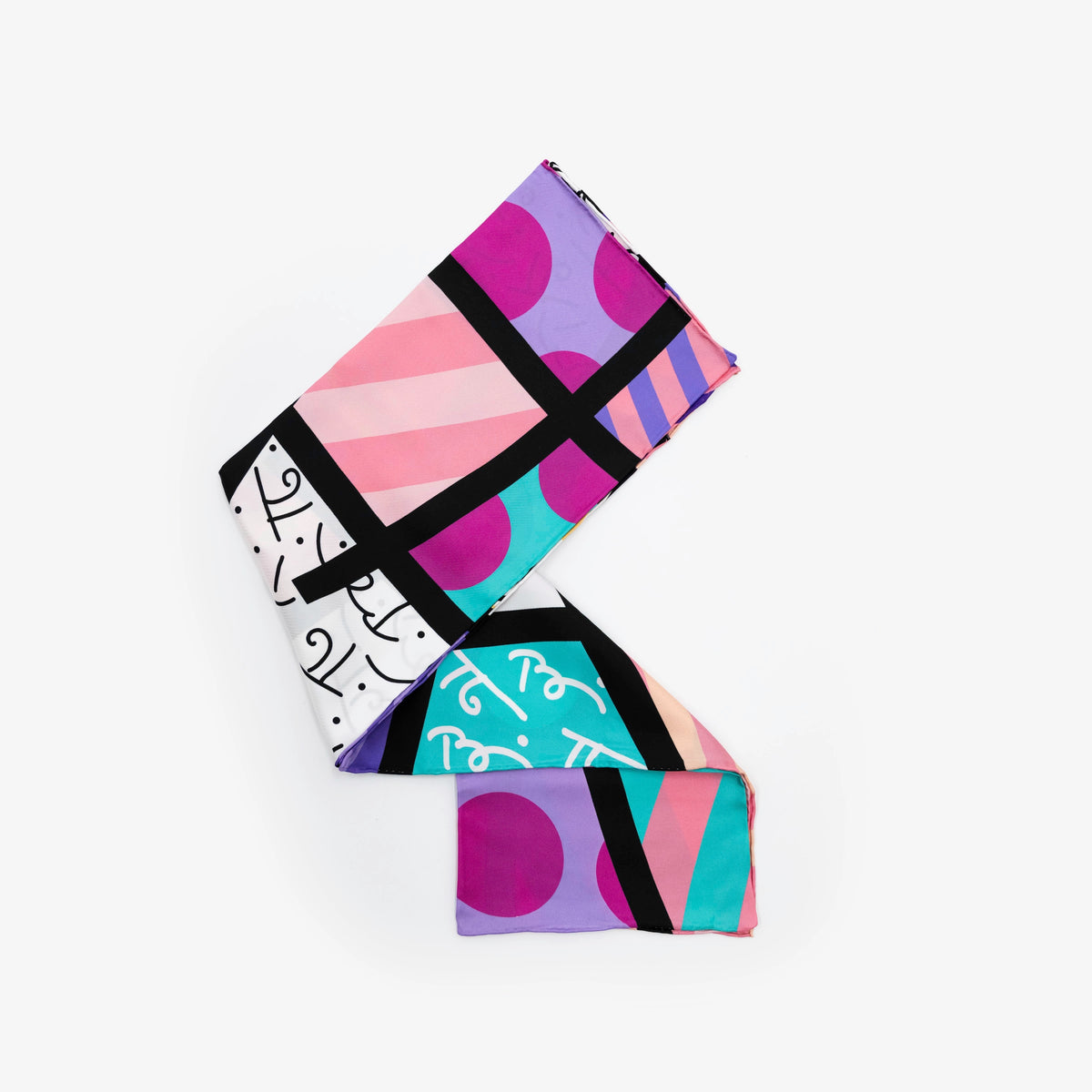 Pink Landscape Britto Silk Scarf