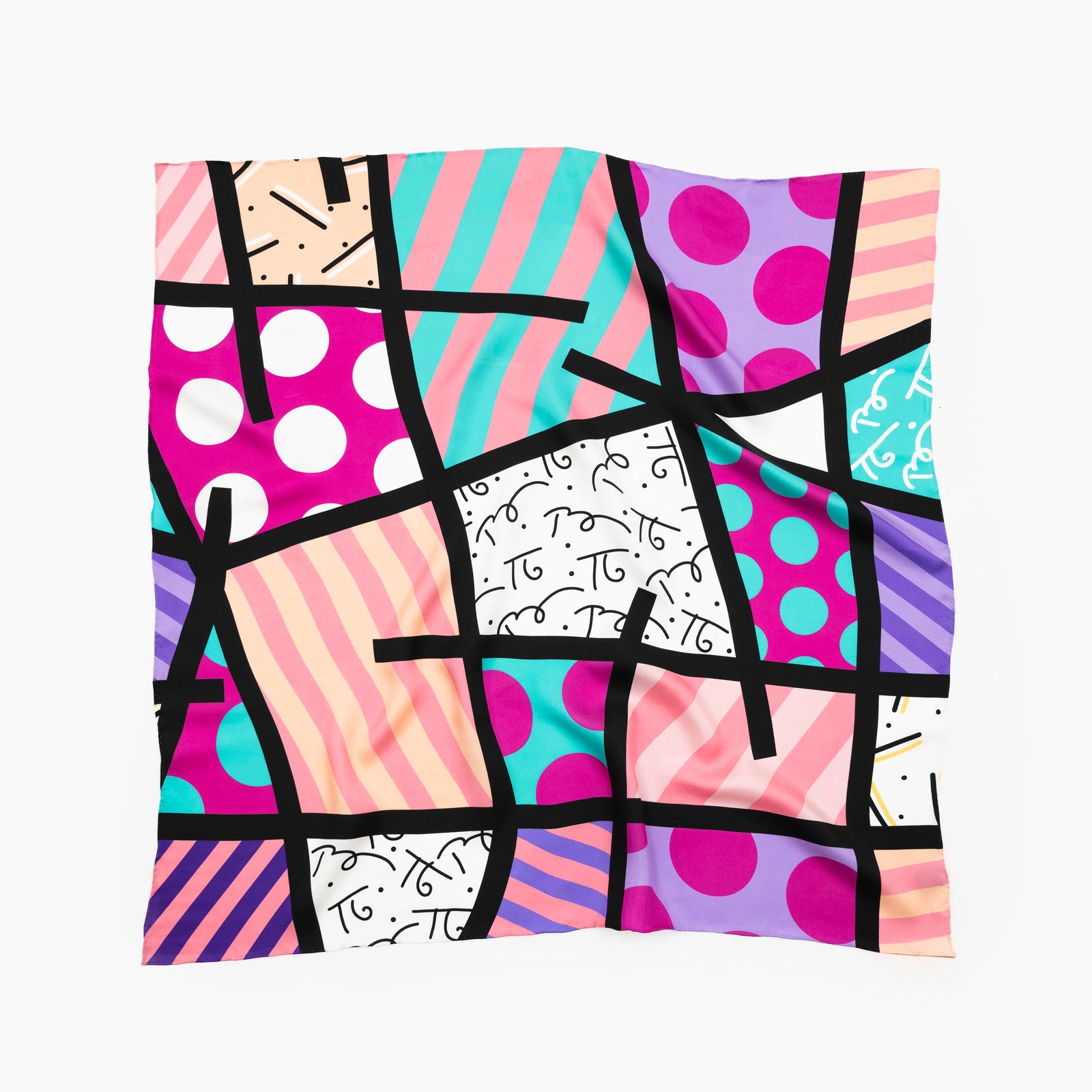 Pink Landscape Britto Silk Scarf