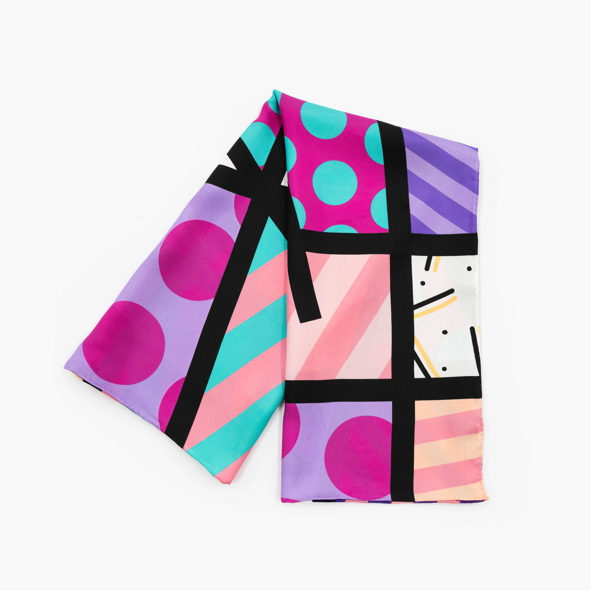 Pink Landscape Britto Silk Scarf