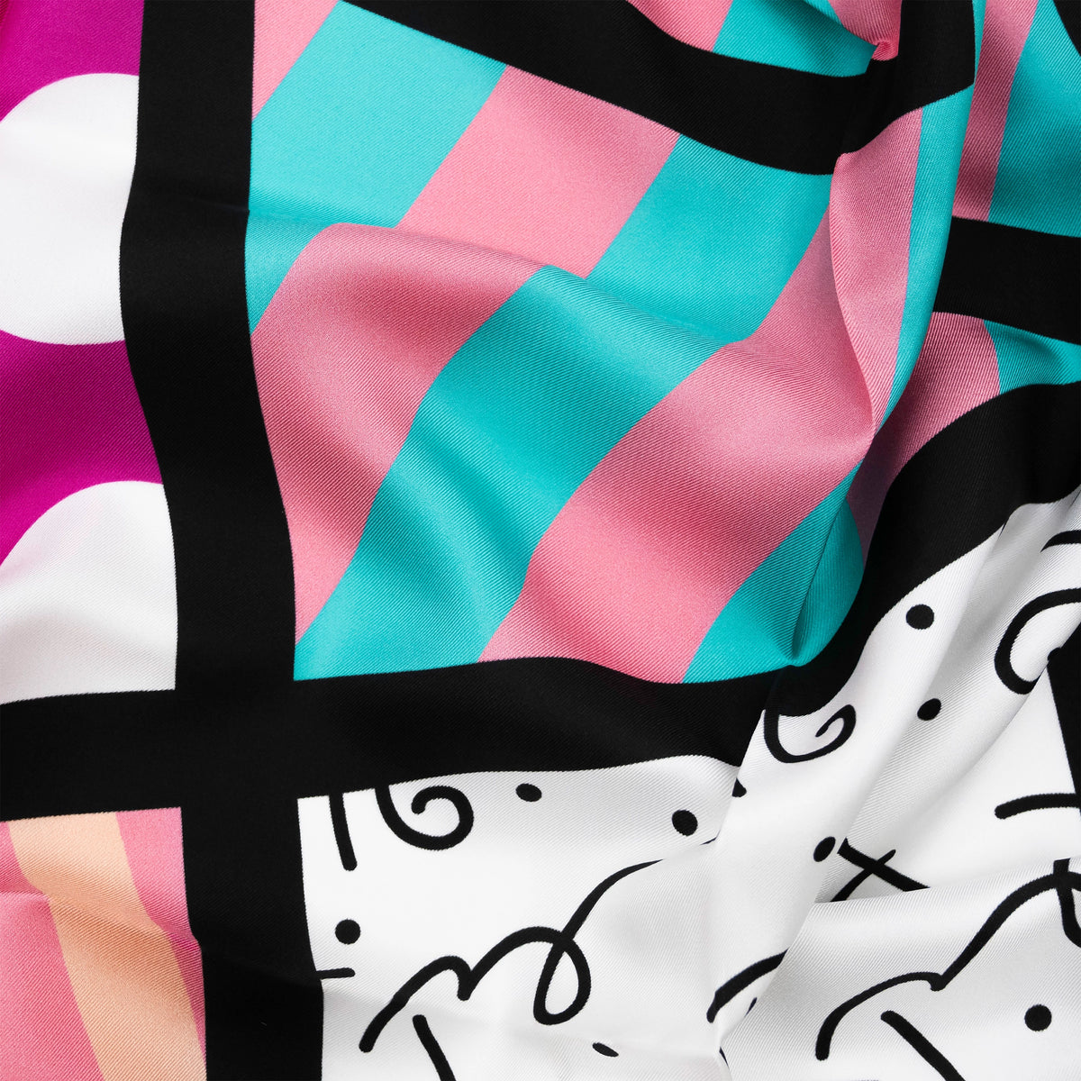 Pink Landscape Britto Silk Scarf