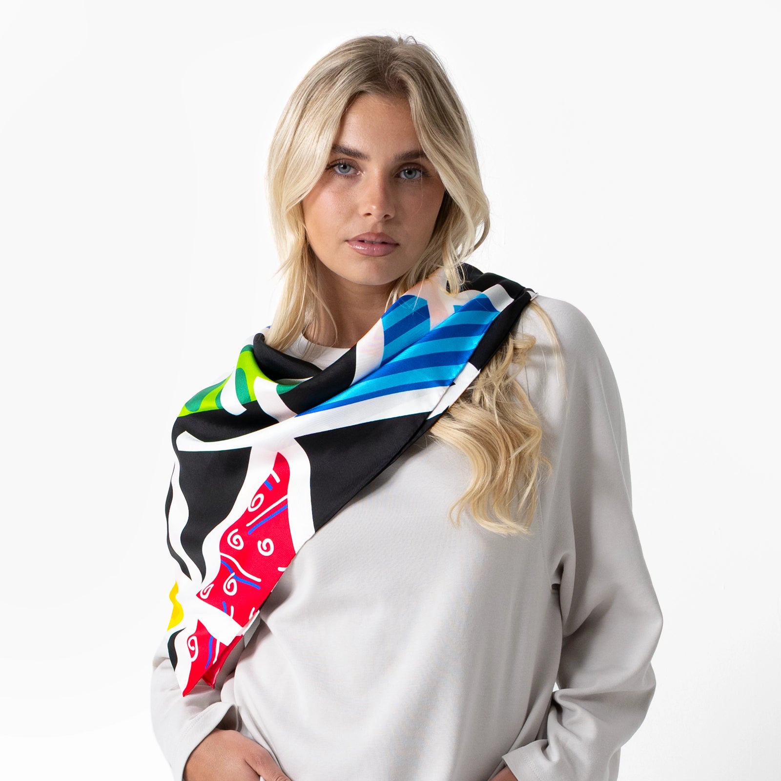 Midnight Britto Silk Scarf