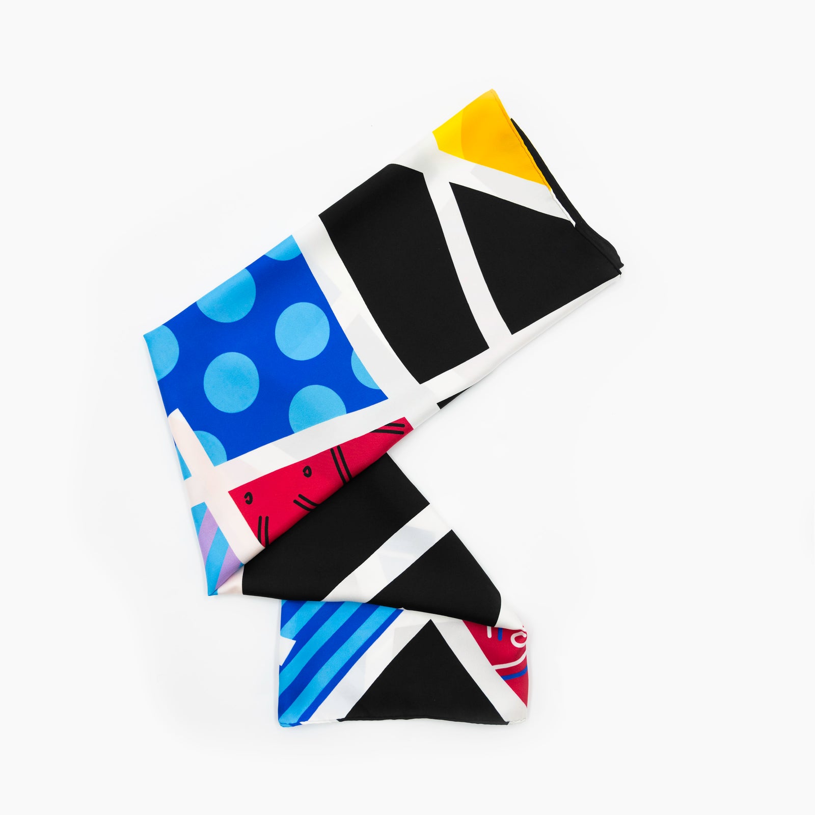 Romero Britto midnight britto silk scarf  colorful pop art design