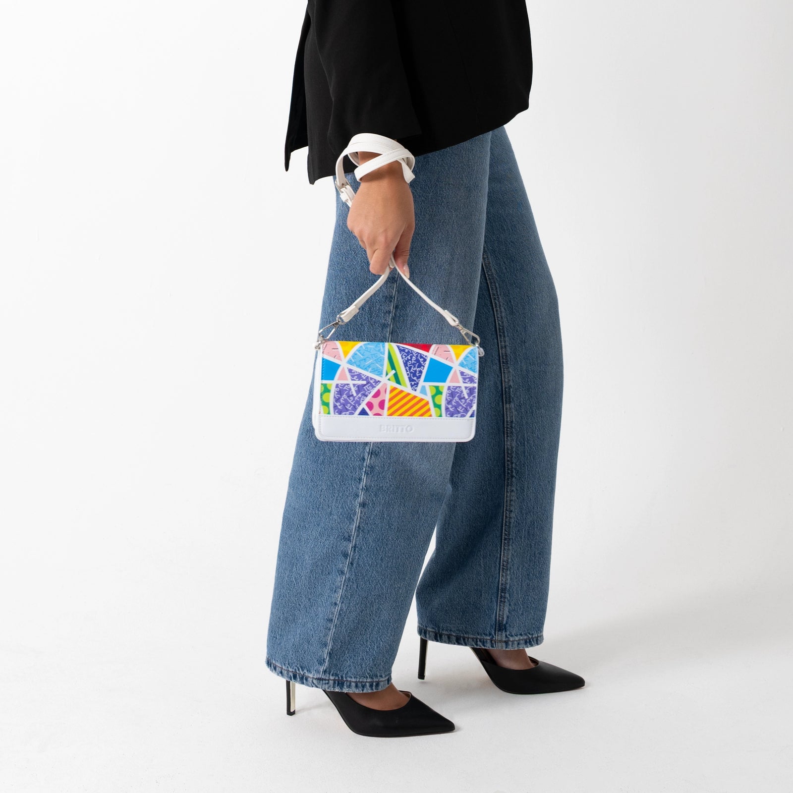 Baby Blue Landscape Britto Eco Leather Crossbody Clutch