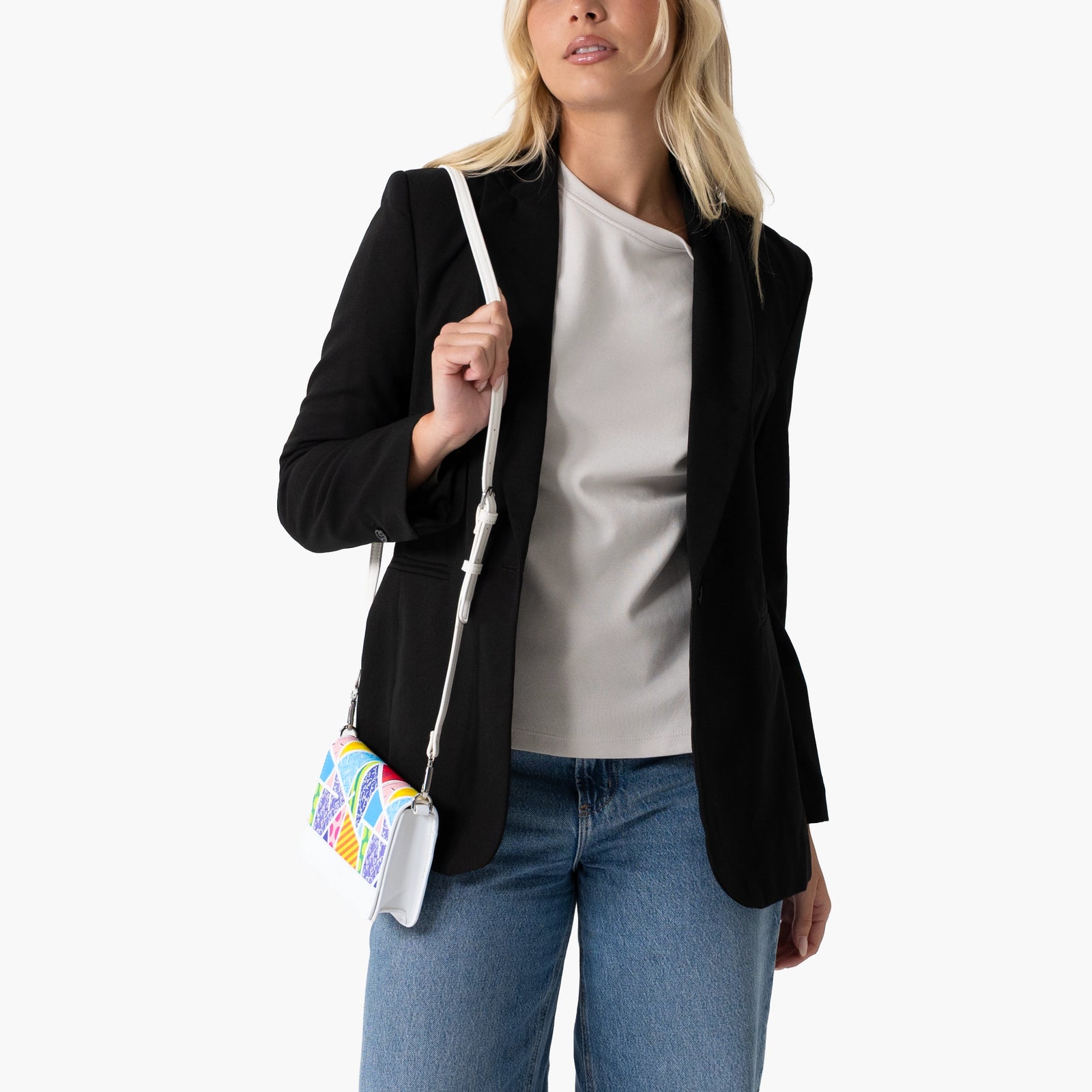 Baby Blue Landscape Britto Eco Leather Crossbody Clutch