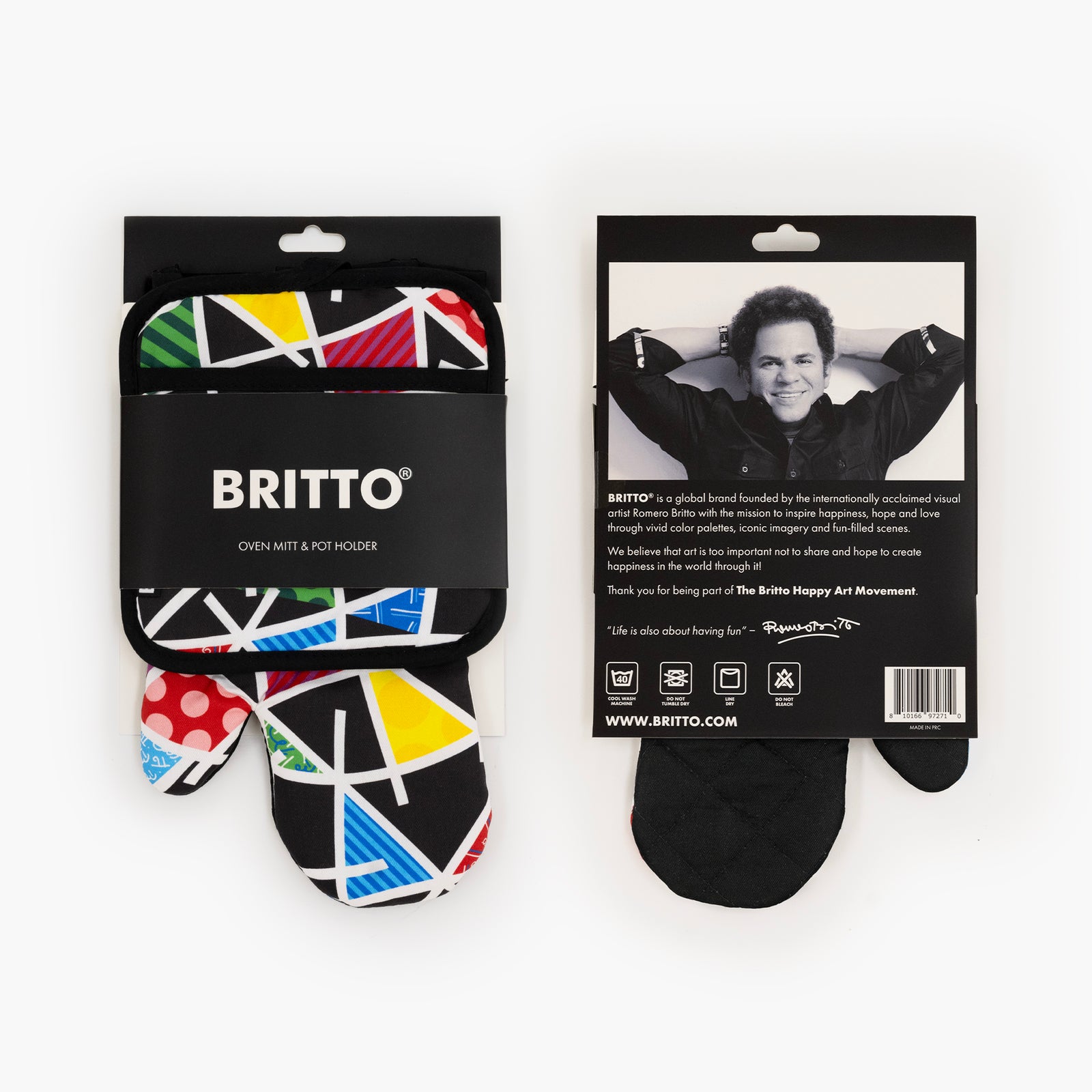 midnight britto oven mitt pot  artistic colorful design collectible