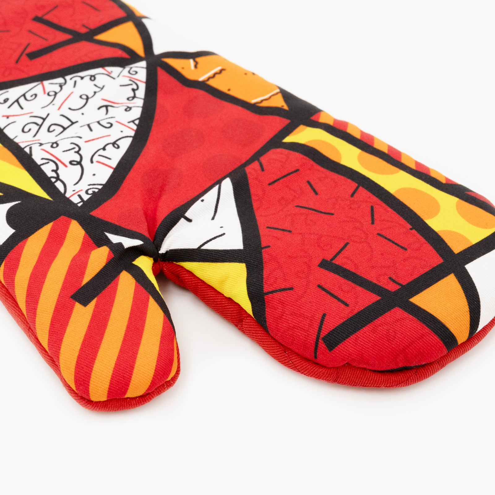 Romero Britto red landscape britto oven mitt  contemporary pop art piece