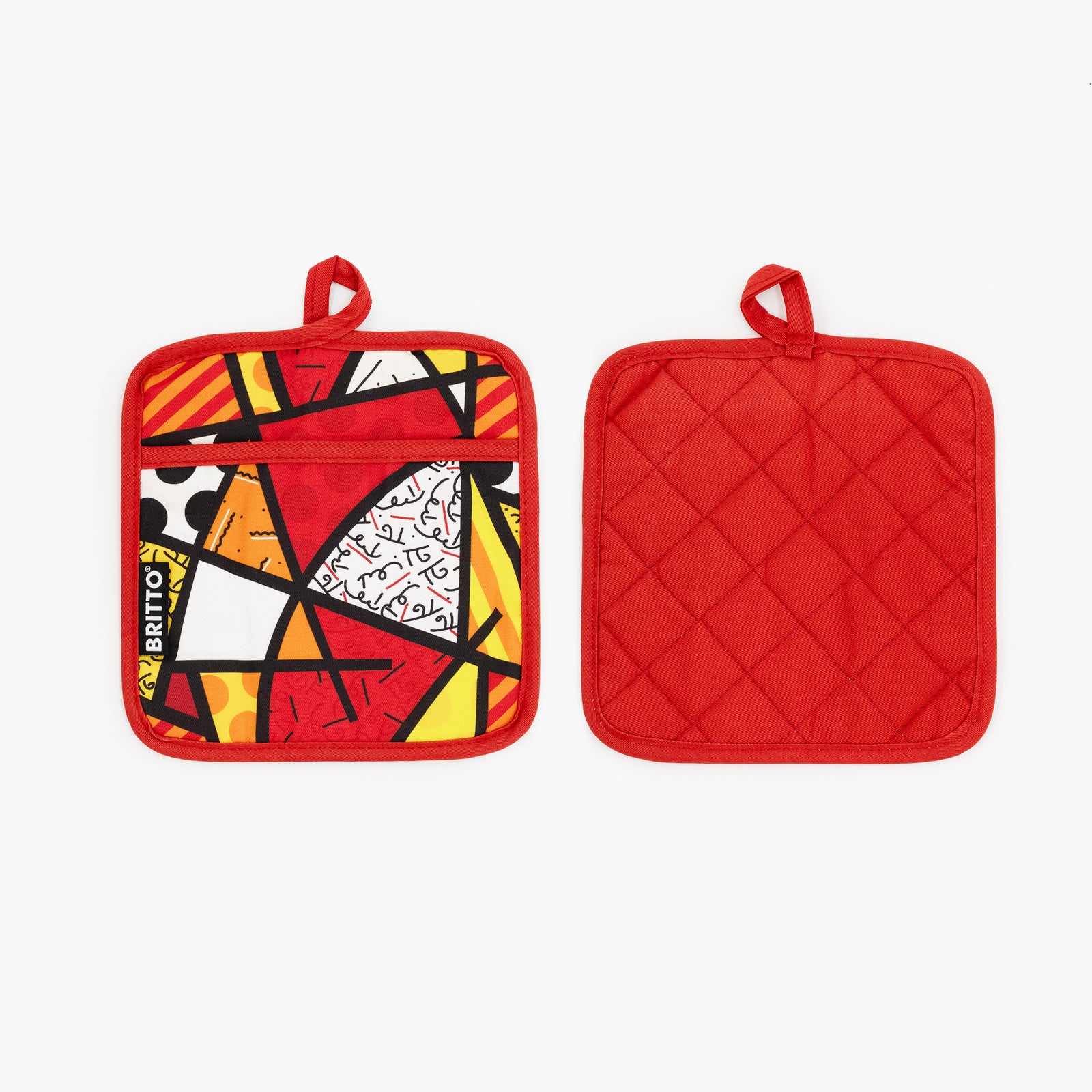 modern pop art red landscape britto oven mitt  vibrant home decor