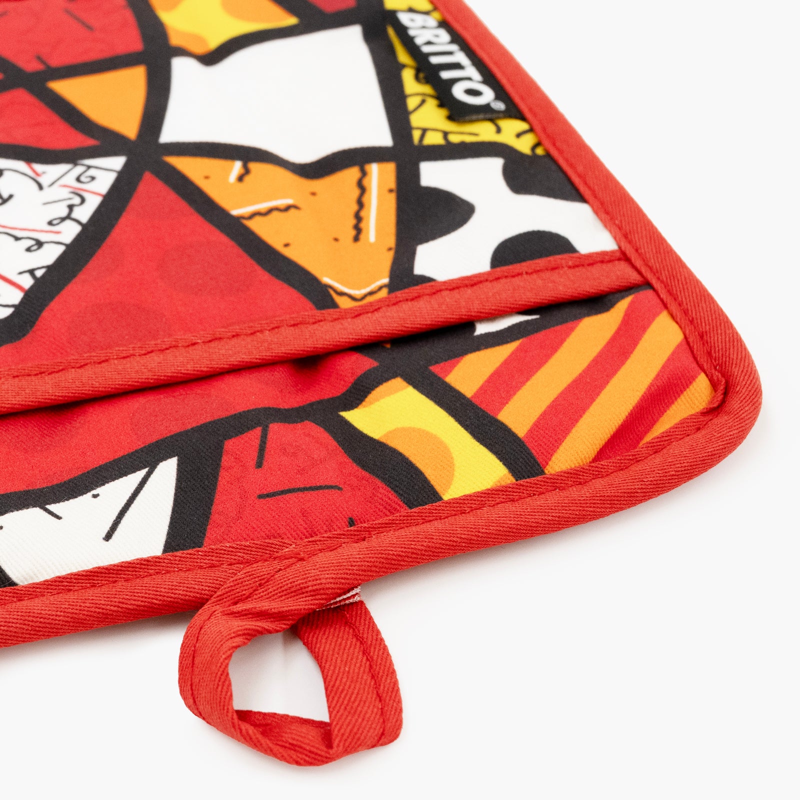 red landscape britto oven mitt  colorful decorative collectible gift idea