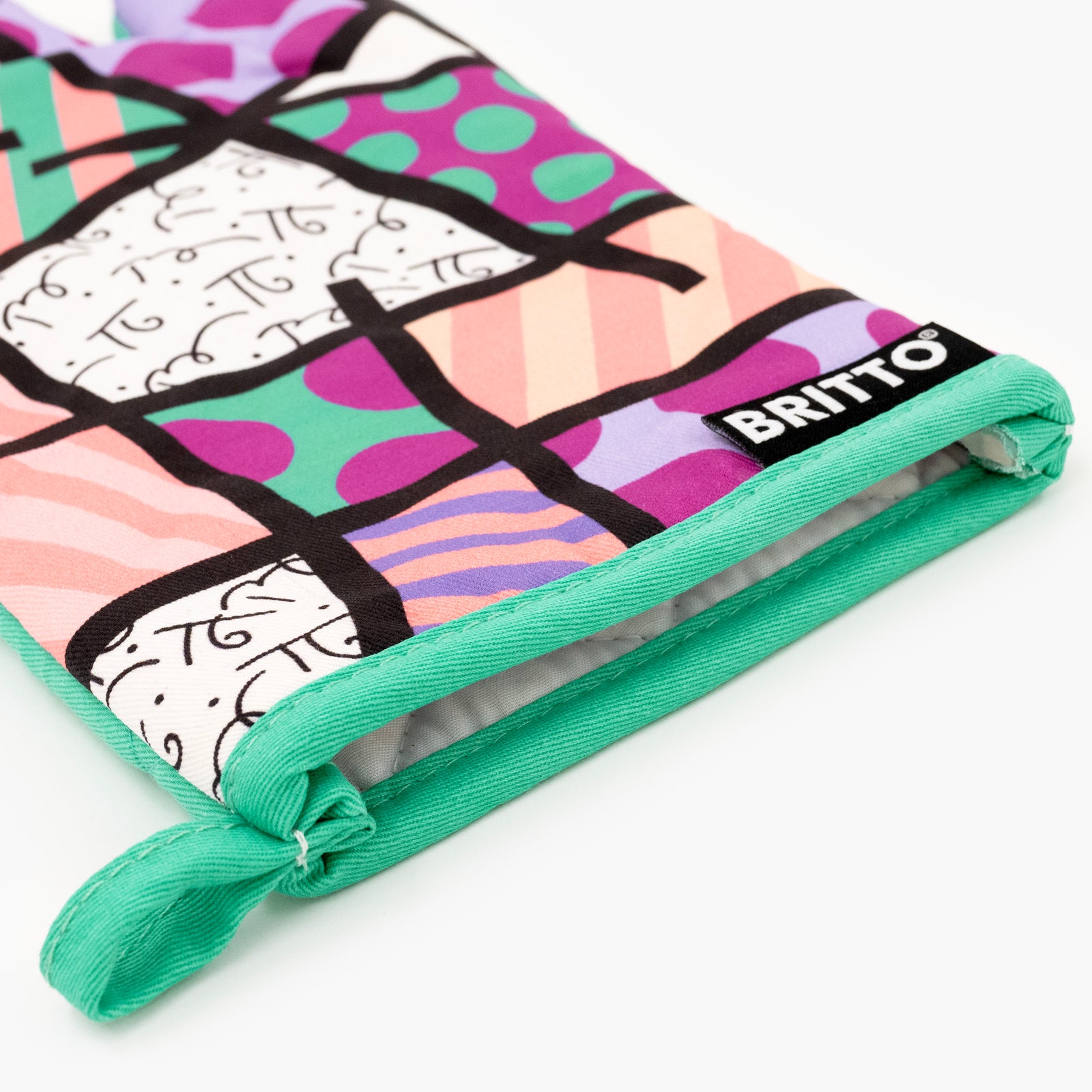 Romero Britto pink teal landscape britto oven  colorful pop art design