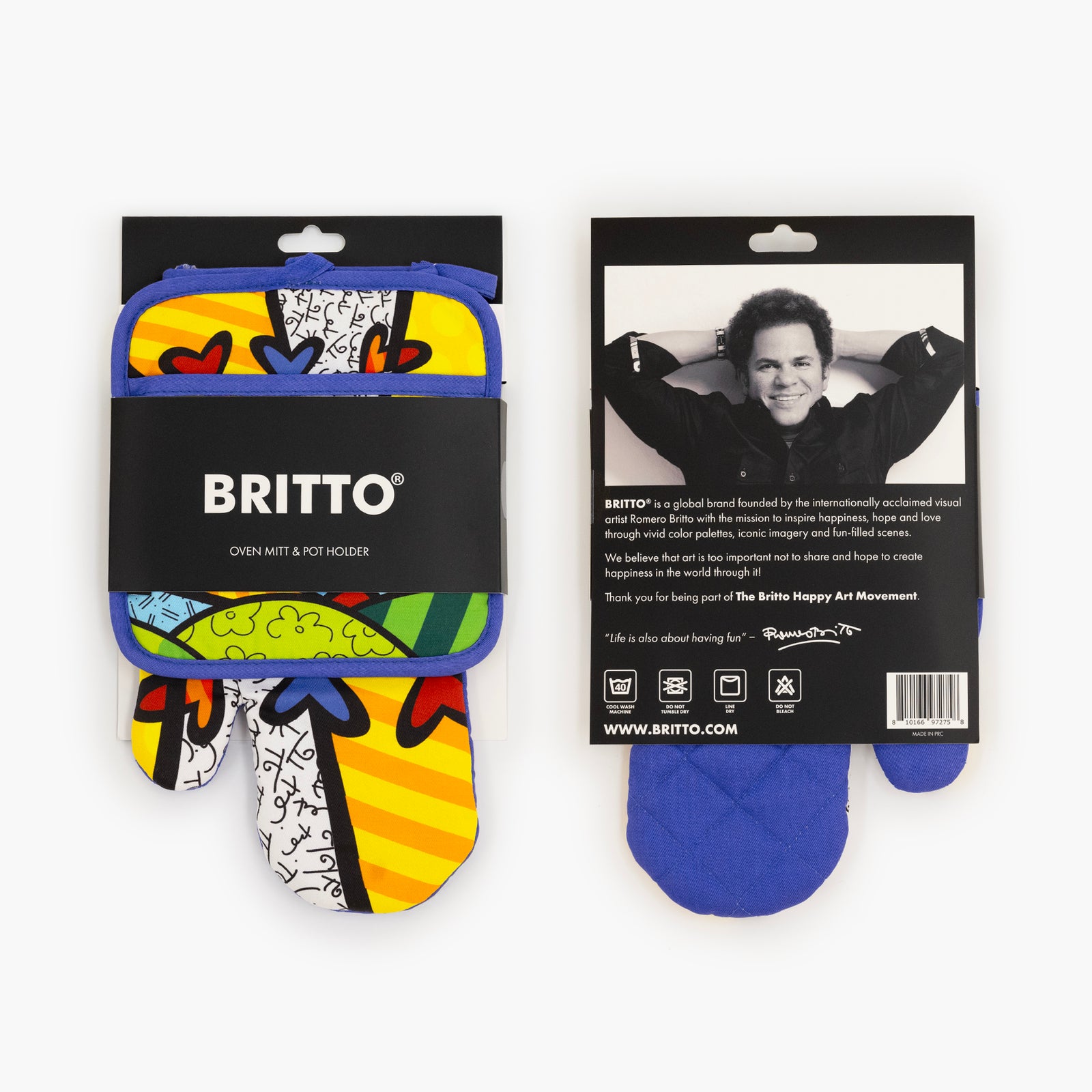 new day britto oven mitt  artistic colorful design collectible