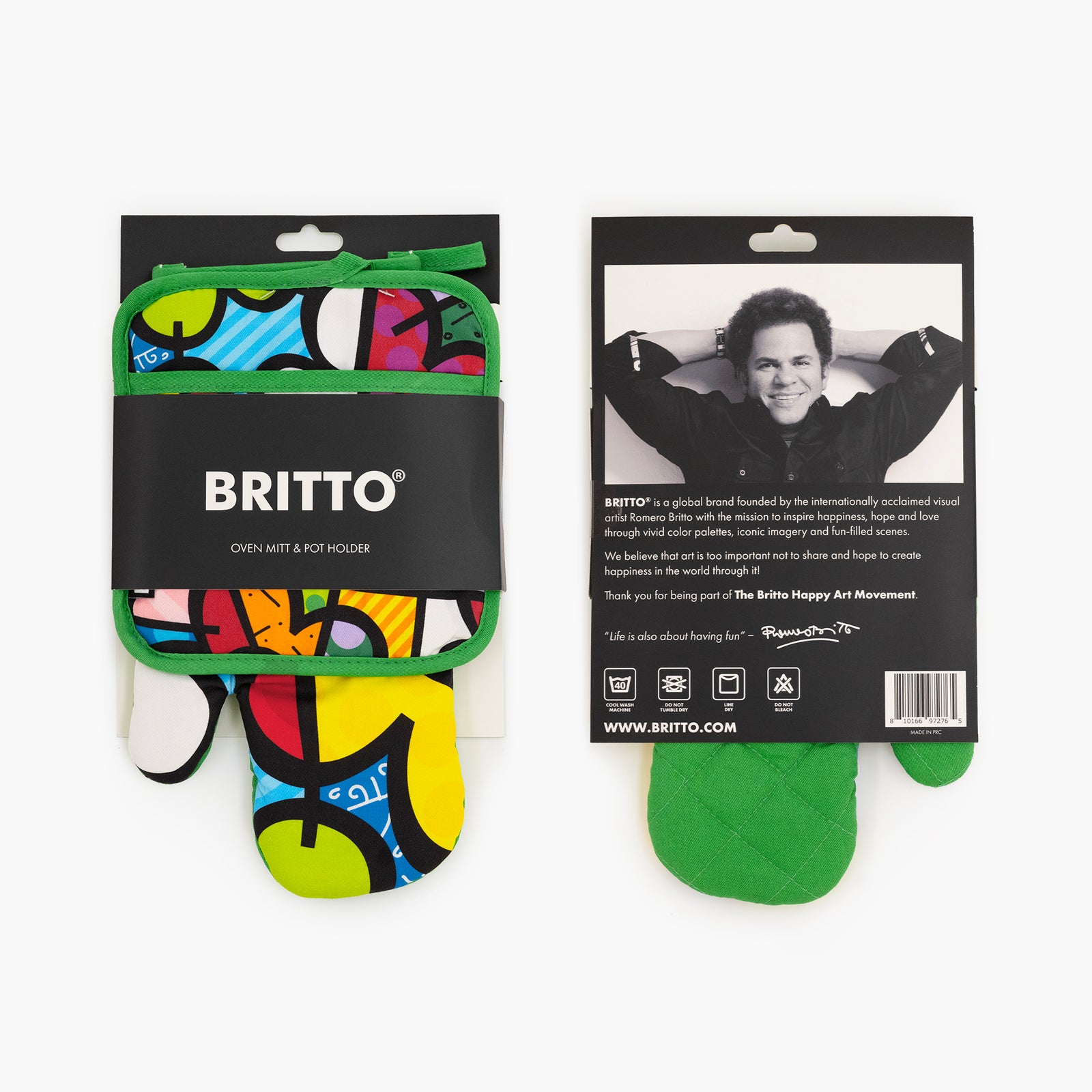 botanical britto oven mitt pot  artistic colorful design collectible