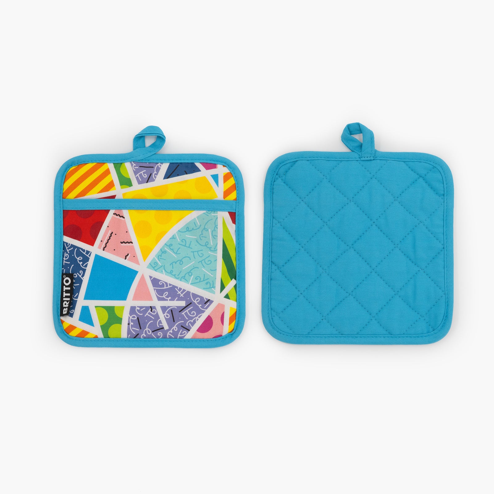 modern pop art baby blue landscape britto oven  vibrant home decor