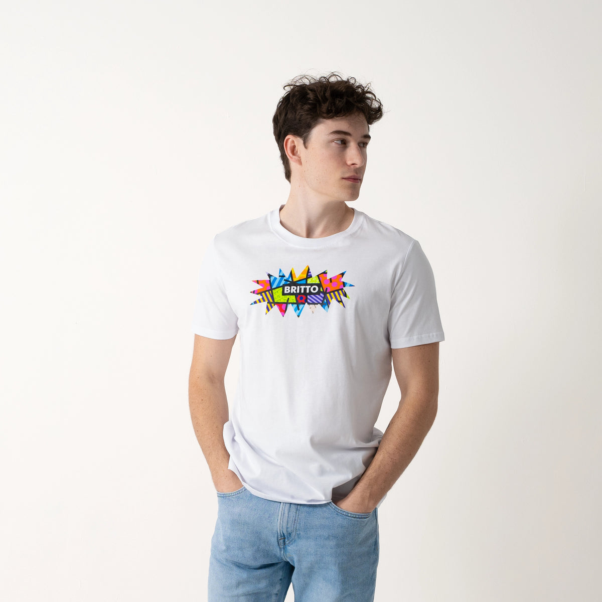 Burst Lime Green Britto T-Shirt For Men