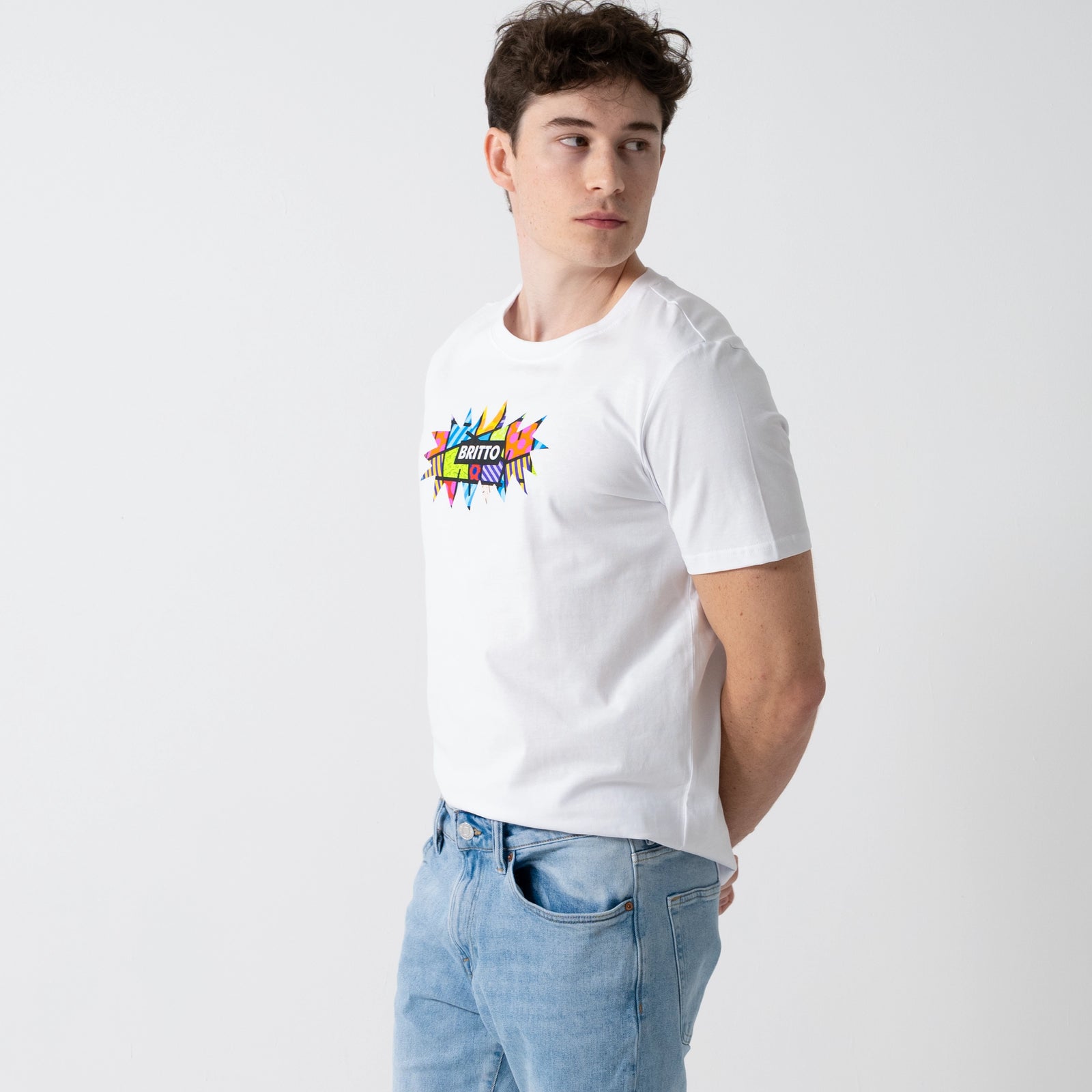 Burst Lime Green Britto T-Shirt For Men